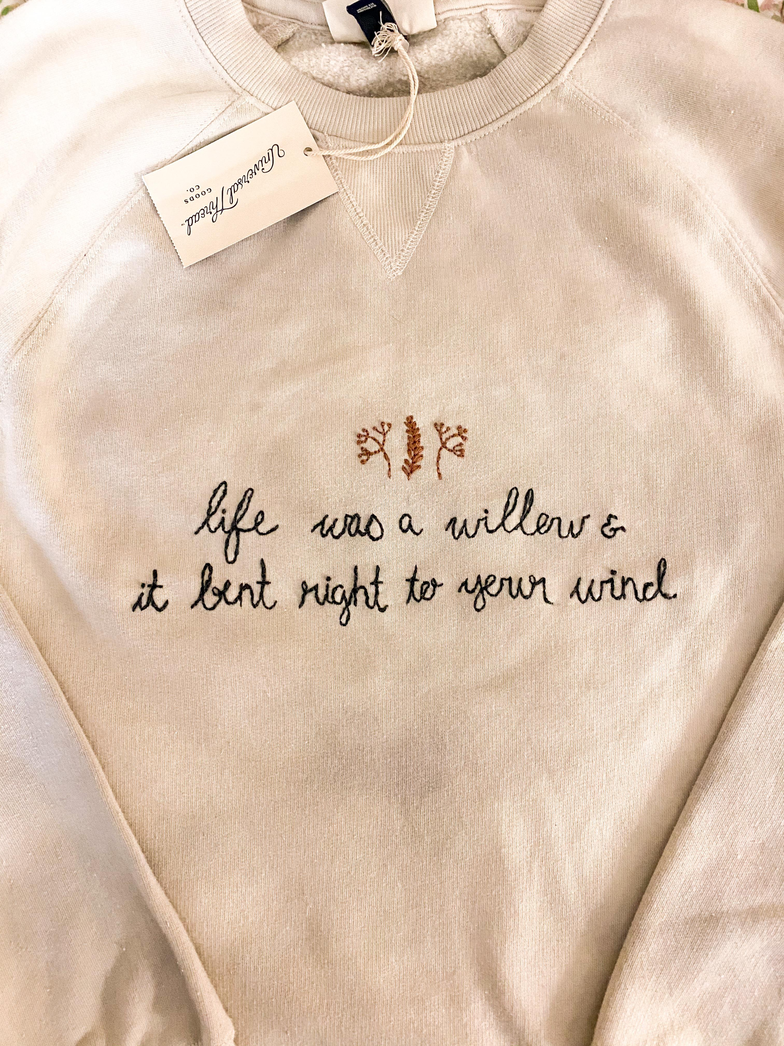 Taylor Swift Willow Embroidered Crewneck Sweatshirt Y2K Style Taylor Swift Willow Embroidered Crewneck Sweatshirt Y2K Style