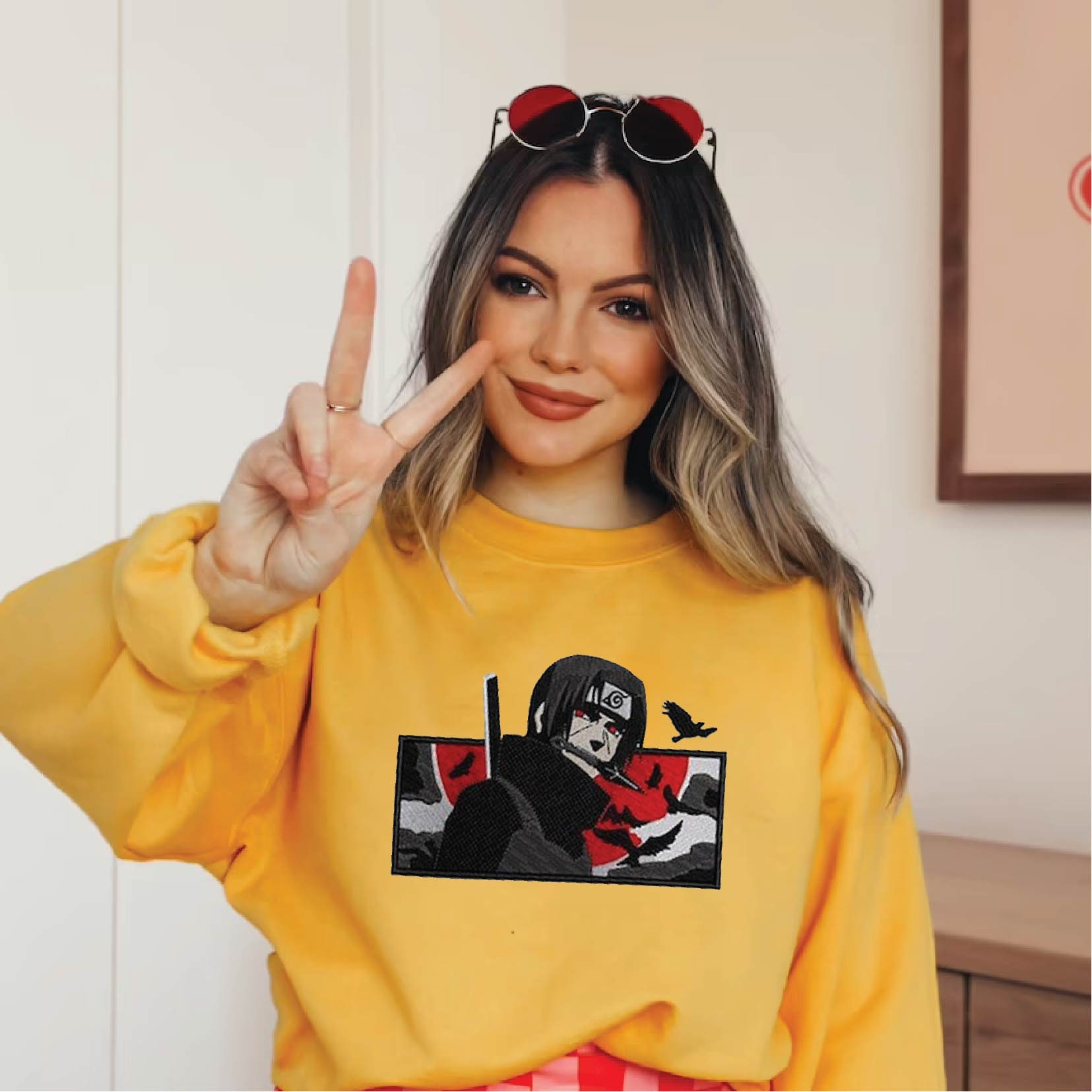 Naruto Itachi Embroidered Hoodie Naruto Itachi Embroidered Hoodie