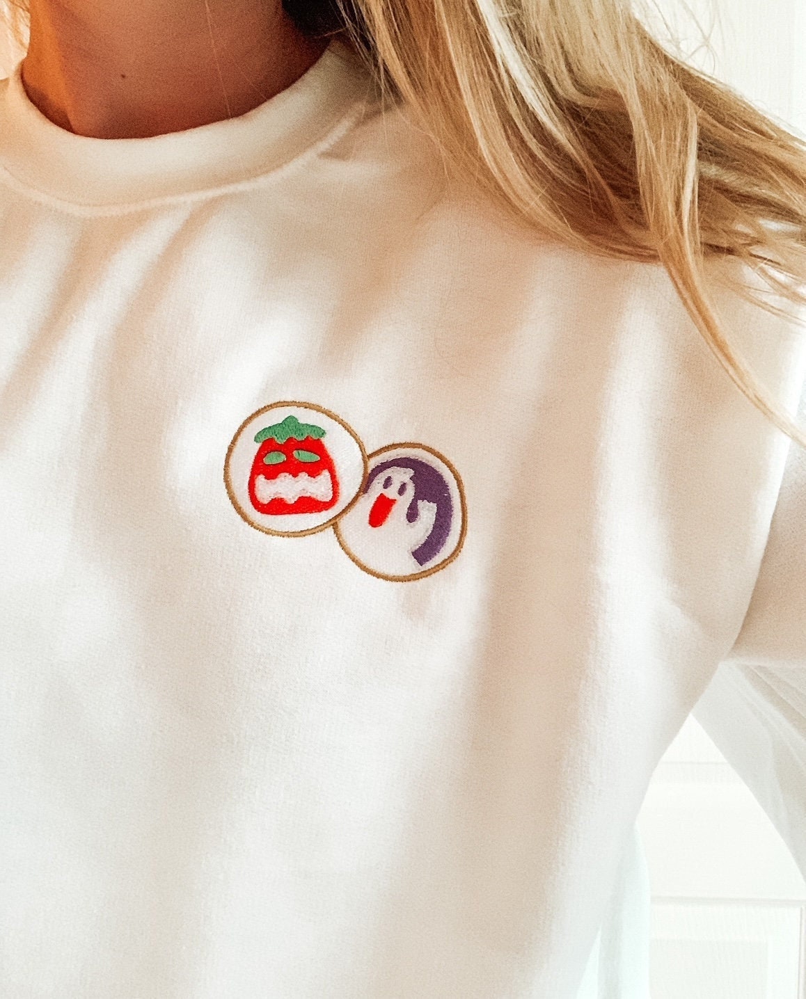 Halloween Sugar Cookie Embroidered Unisex Crewneck Sweatshirt Halloween Sugar Cookie Embroidered Unisex Crewneck Sweatshirt