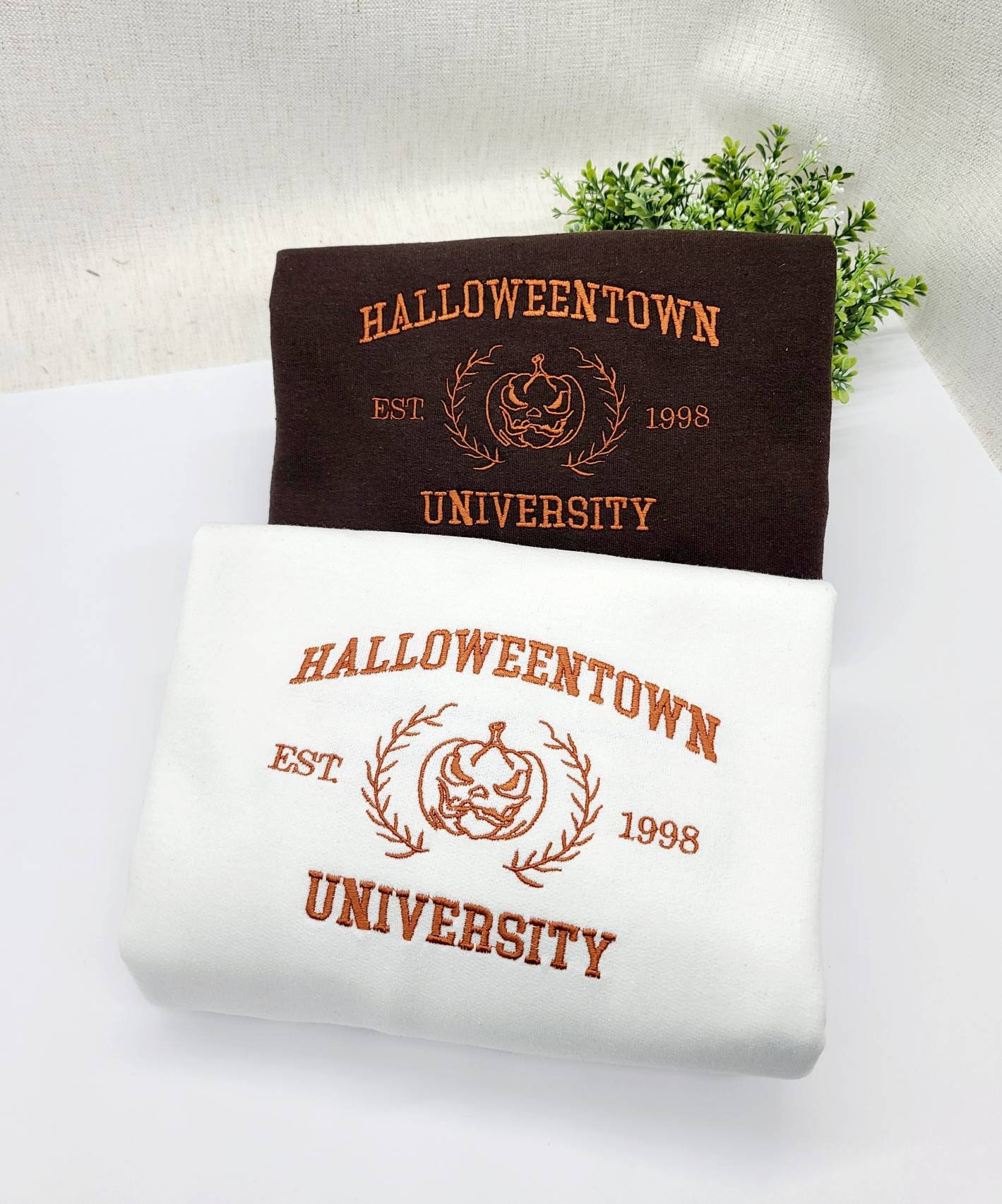 Halloween University Embroidered Sweatshirt Crewneck Halloween University Embroidered Sweatshirt Crewneck