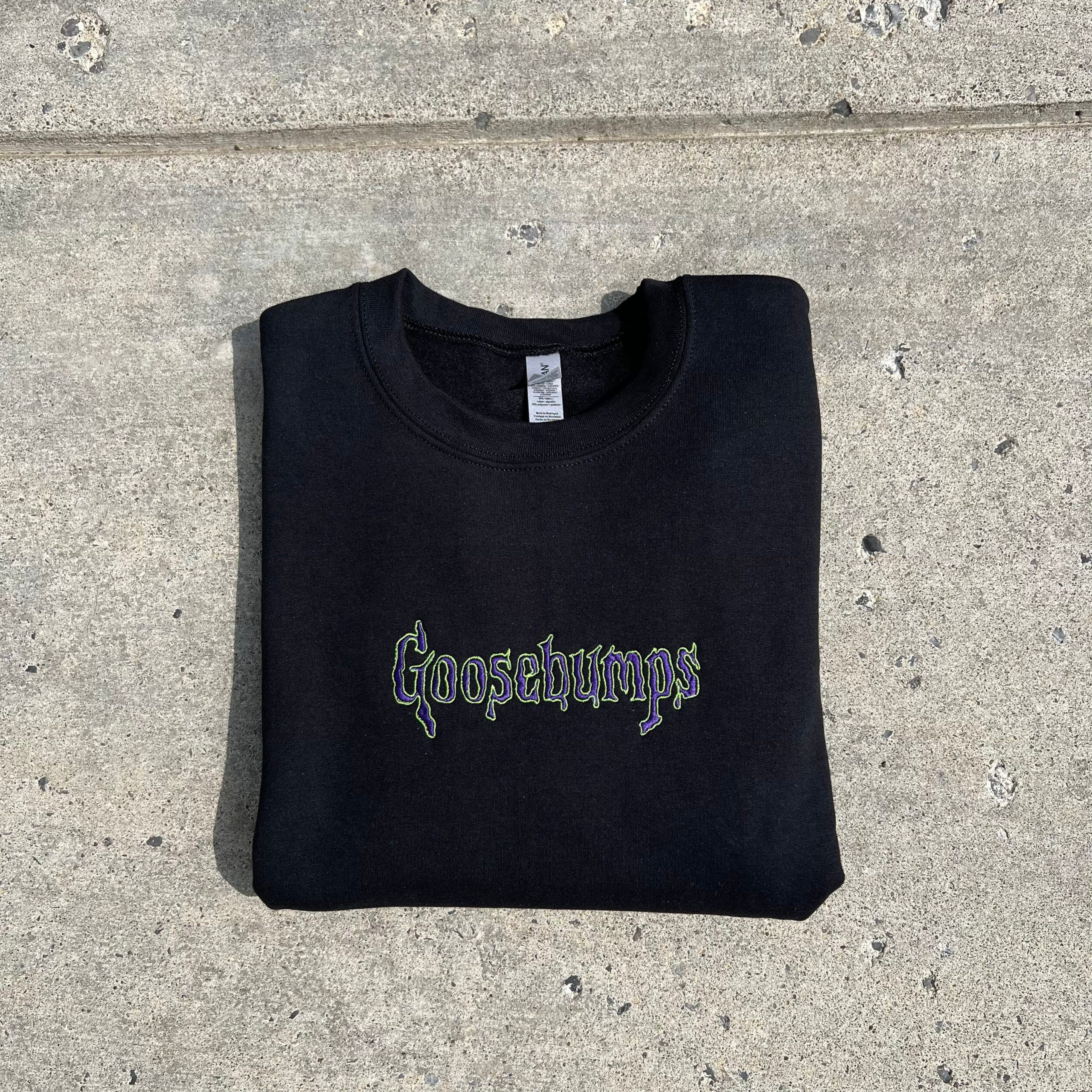 Halloween Embroidered Goosebumps Sweatshirt Crewneck Hoodie Halloween Embroidered Goosebumps Sweatshirt Crewneck Hoodie