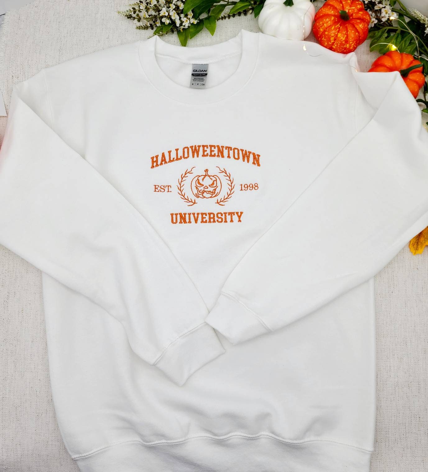 Halloween University Embroidered Sweatshirt Crewneck Halloween University Embroidered Sweatshirt Crewneck