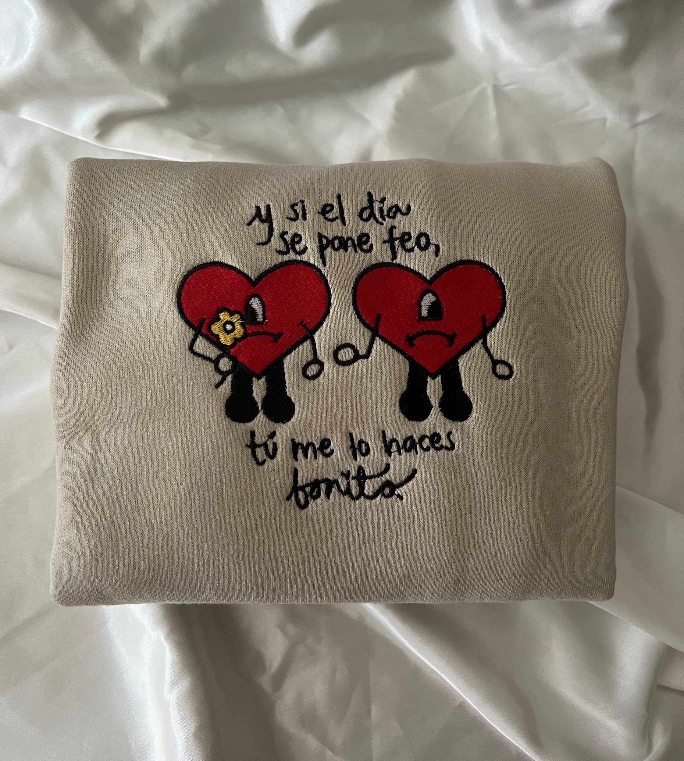 Bad Bunny Couple Embroidery Sweatshirt New Album 2022 Bad Bunny Couple Embroidery Sweatshirt New Album 2022