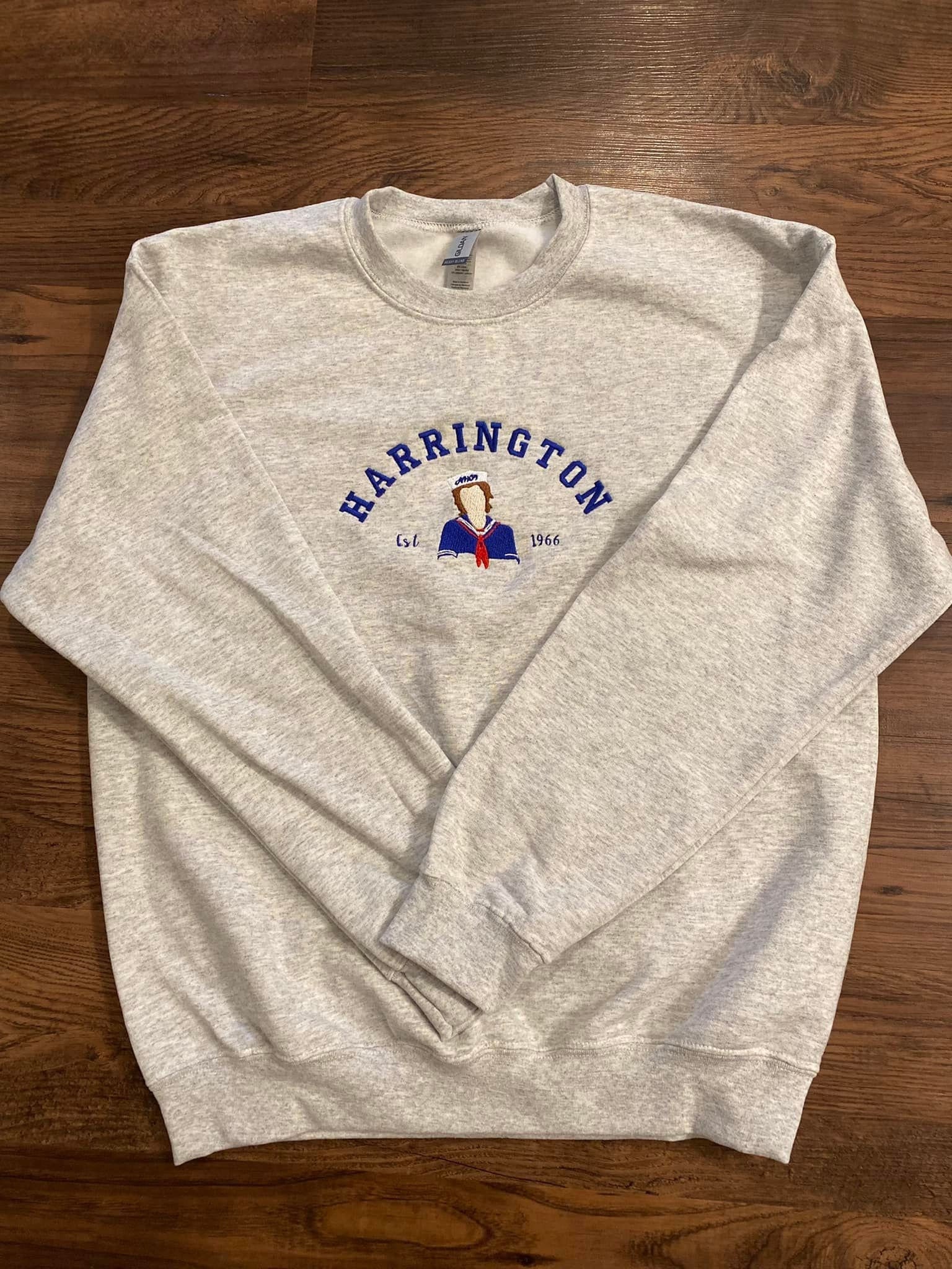 Harrington Stranger Things Embroidered Sweatshirt Crewneck Harrington Stranger Things Embroidered Sweatshirt Crewneck