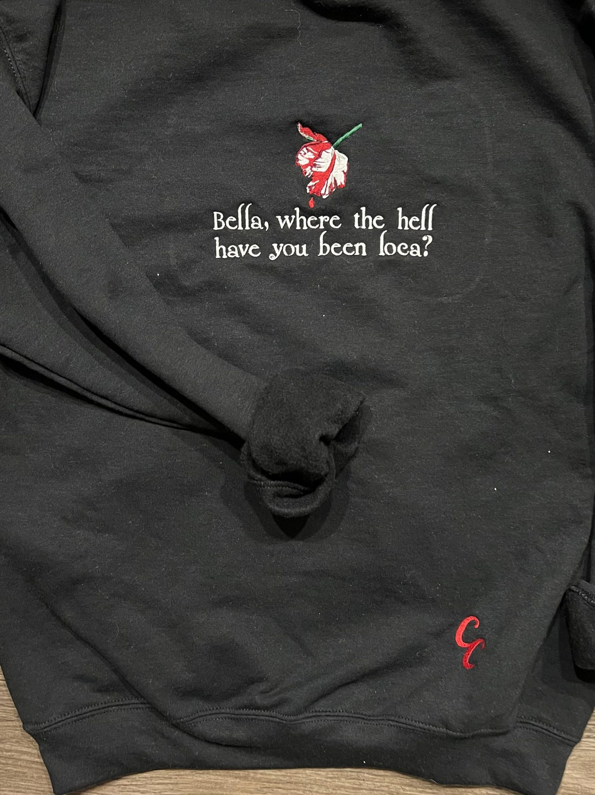 Werewolf “Where The Hell Have You Been Loca?” Embroidered Sweatshirt Werewolf “Where The Hell Have You Been Loca?” Embroidered Sweatshirt