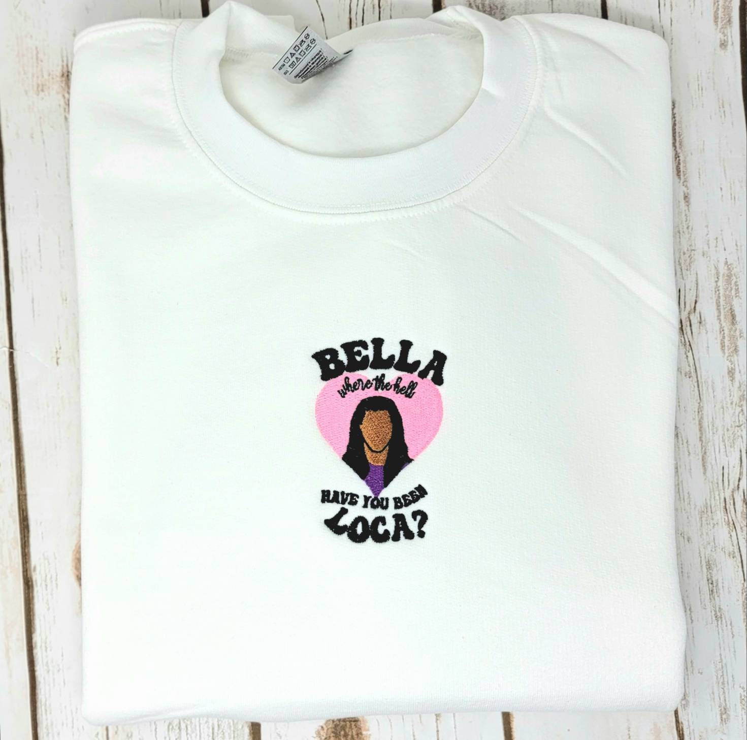 Twilight Jacob Bella Where The Hell Have You Been Loca Embroidered Crewneck Sweatshirt Twilight Jacob Bella Where The Hell Have You Been Loca Embroidered Crewneck Sweatshirt