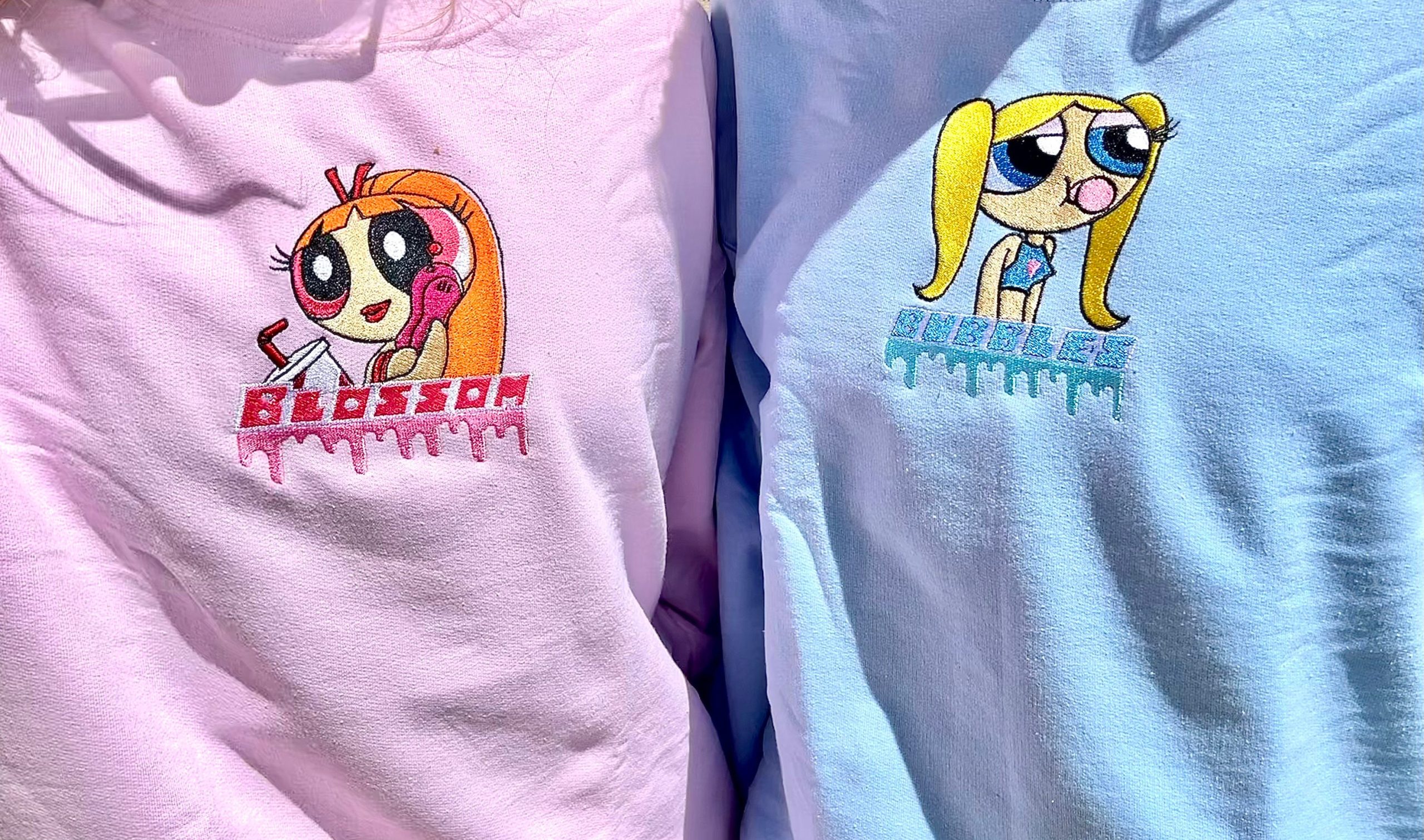 Powerpuff Girls Older X College Blossom Y2k Vintage Embroidered Crewneck Sweatshirt Powerpuff Girls Older X College Blossom Y2k Vintage Embroidered Crewneck Sweatshirt