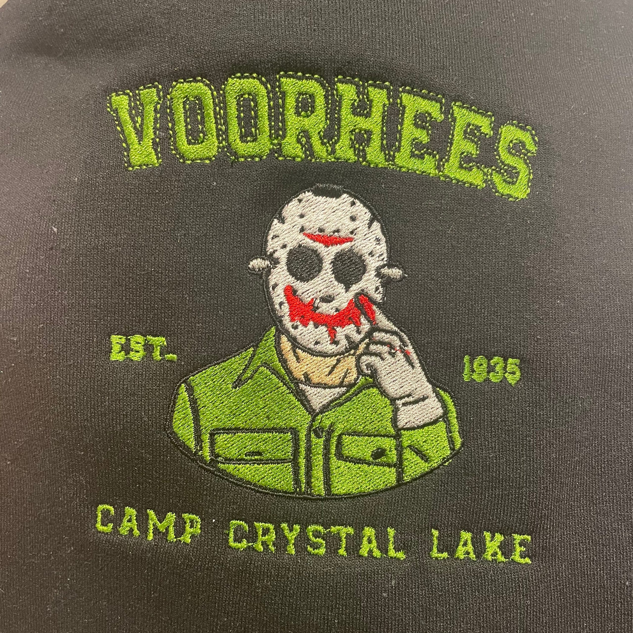 Jason Friday The 13th Embroidered Crewneck Sweatshirt Jason Friday The 13th Embroidered Crewneck Sweatshirt