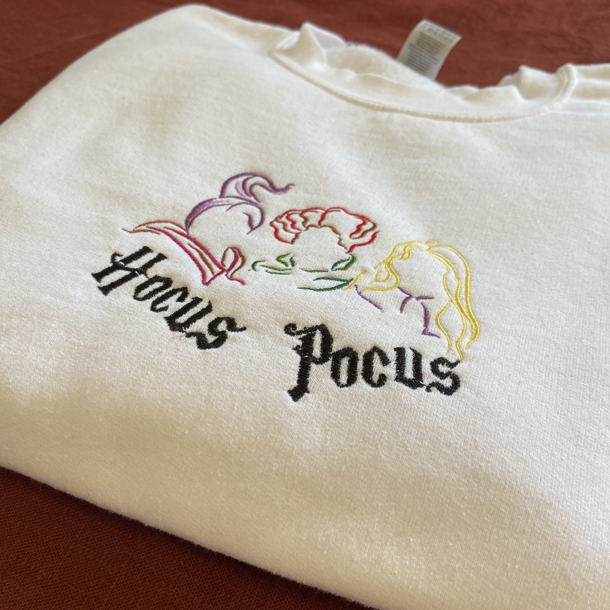 Hocus Pocus Embroidered Sweatshirt Crewneck Hocus Pocus Embroidered Sweatshirt Crewneck