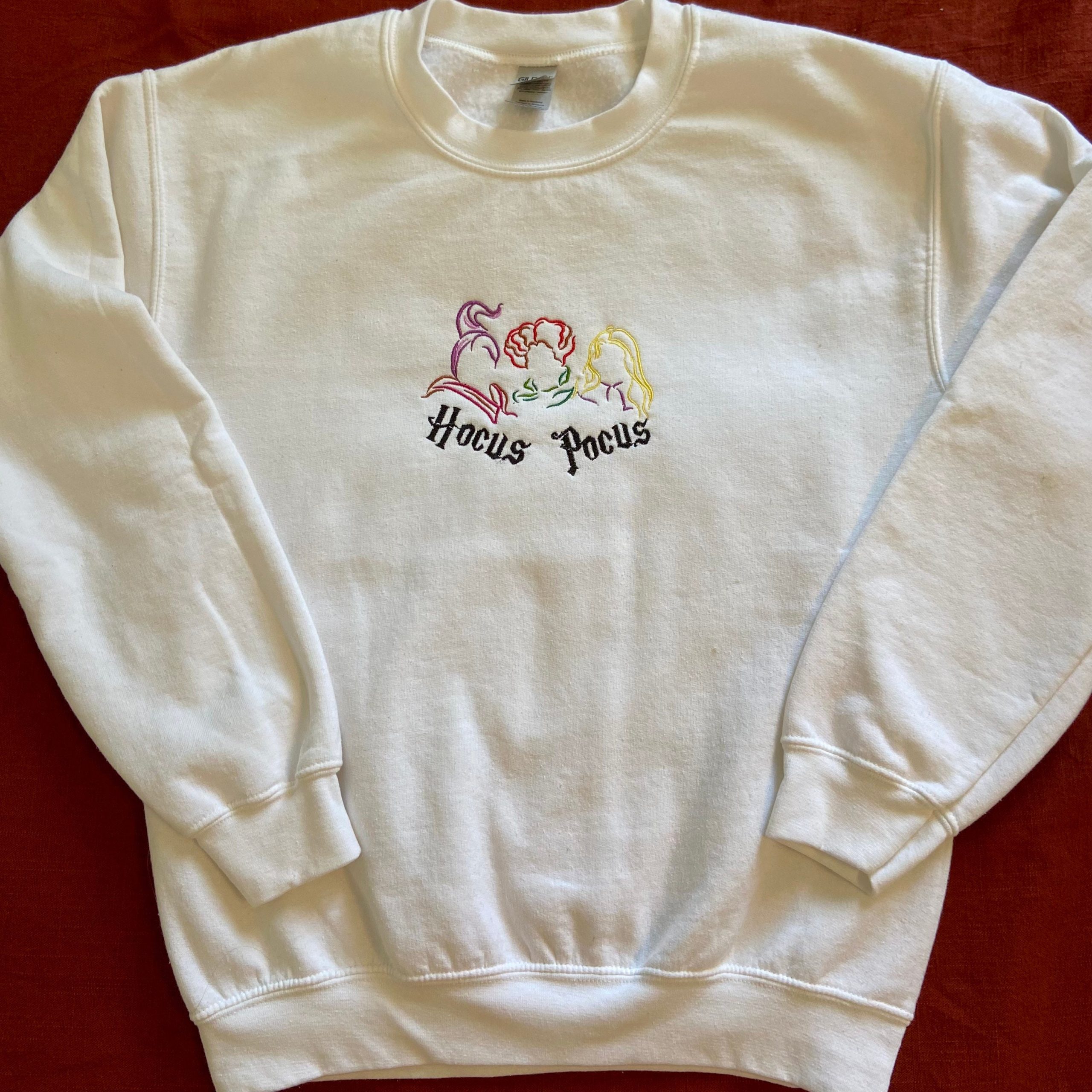 Hocus Pocus Embroidered Sweatshirt Crewneck Hocus Pocus Embroidered Sweatshirt Crewneck