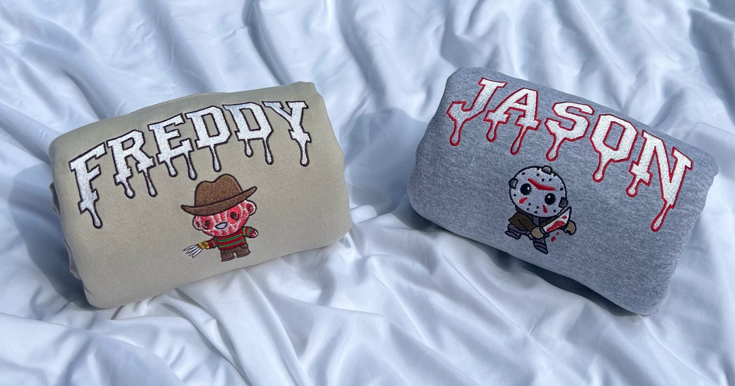 Freddy Krueger Drip Vintage Embroidered Crewneck Sweatshirt Freddy Krueger Drip Vintage Embroidered Crewneck Sweatshirt