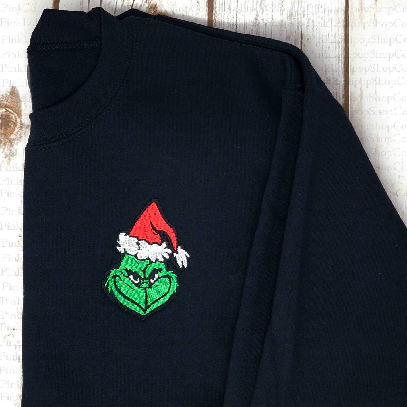 Christmas The Grinch Embroidered Sweater Crewneck Christmas The Grinch Embroidered Sweater Crewneck
