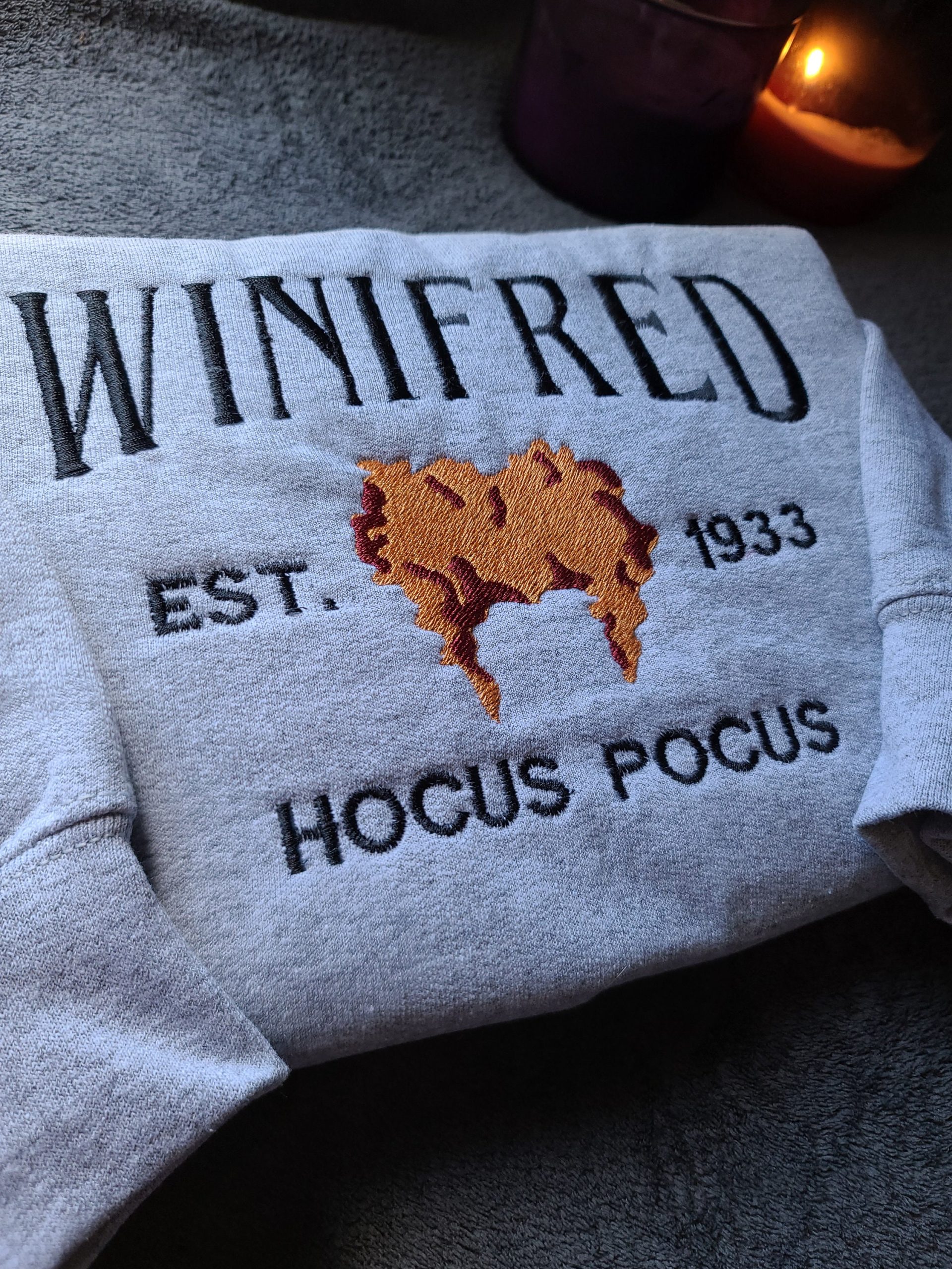 Hocus Pocus Sanderson Witch Museum Winifred Embroidered Sweatshirt Hocus Pocus Sanderson Witch Museum Winifred Embroidered Sweatshirt