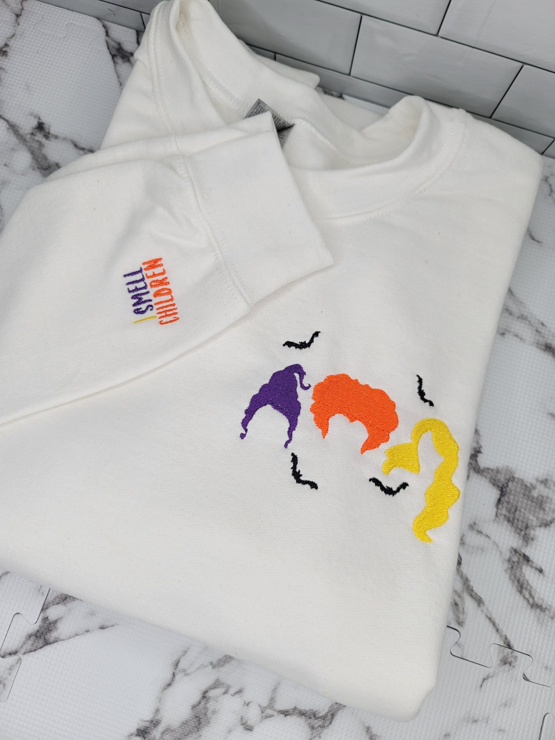 Hocus Pocus Sanderson Sisters I Smell Children Embroidered Sweatshirt Hocus Pocus Sanderson Sisters I Smell Children Embroidered Sweatshirt
