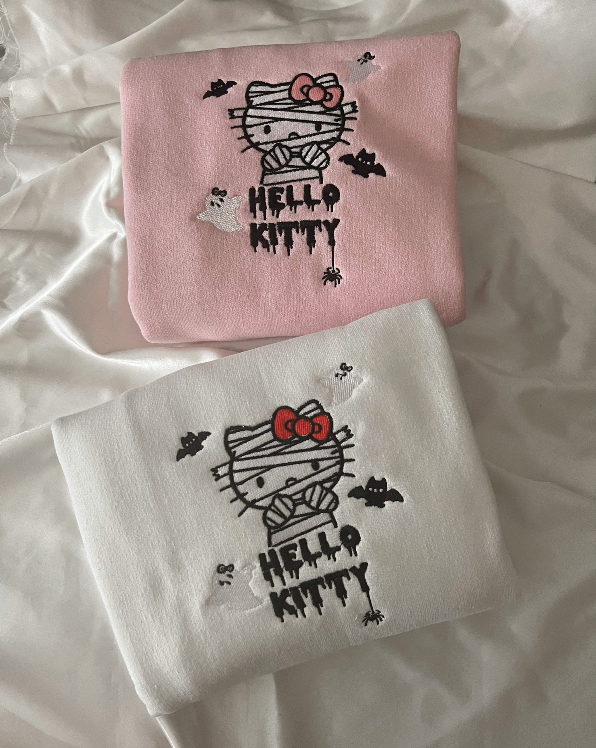 Kitty Spooky Embroidery Crewneck-Halloween Sweatshirt Kitty Spooky Embroidery Crewneck-Halloween Sweatshirt