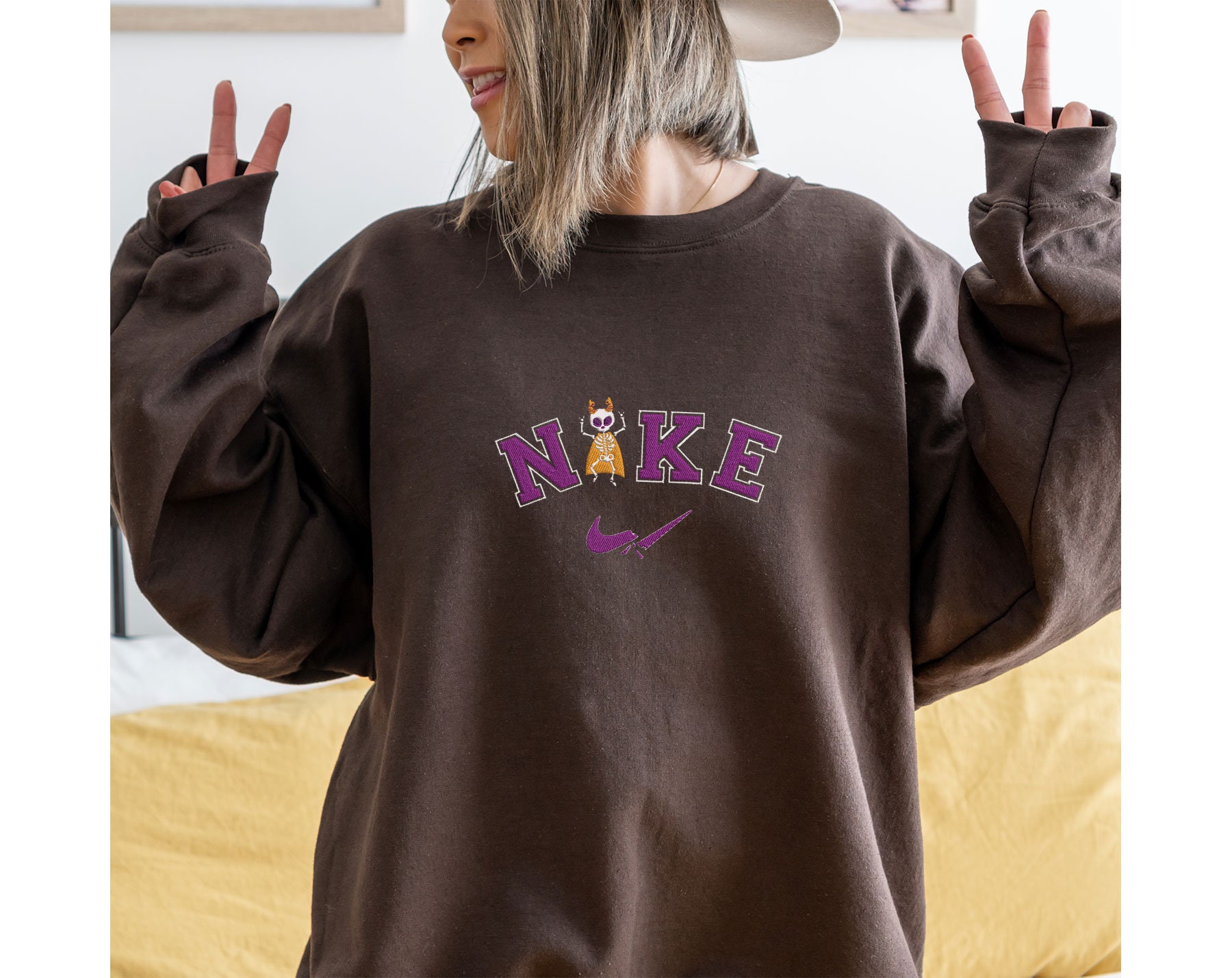 Skeleton Embroidered Sweatshirts Halloween Custom Designs Skeleton Embroidered Sweatshirts Halloween Custom Designs