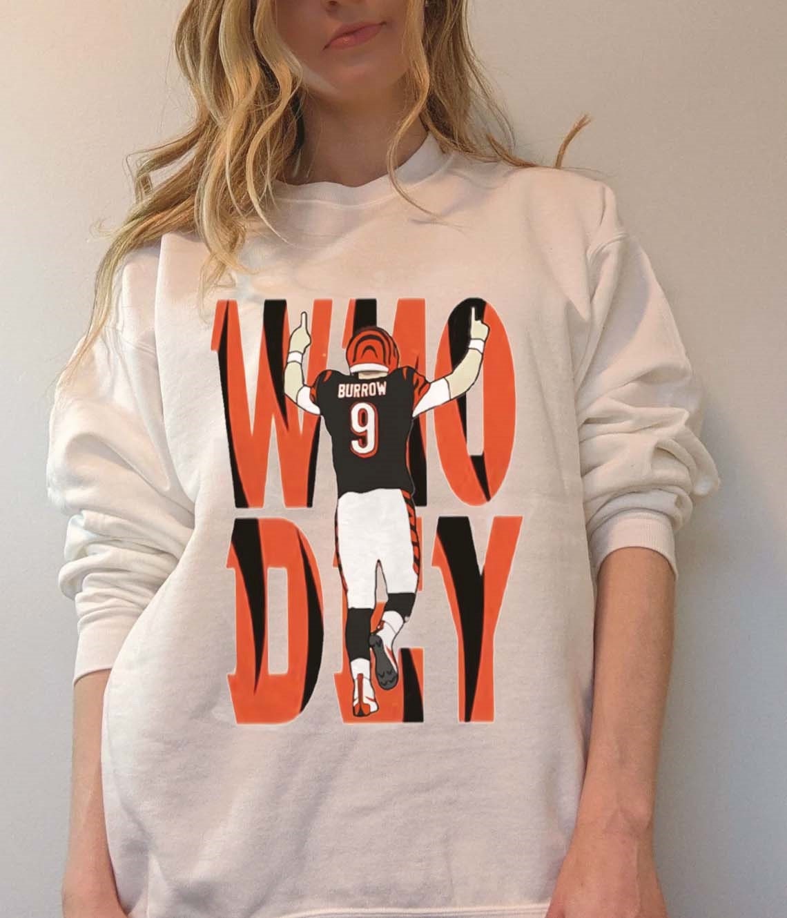 Burrow Who Dey Cincinnati Sweatshirt Burrow Who Dey Cincinnati Sweatshirt