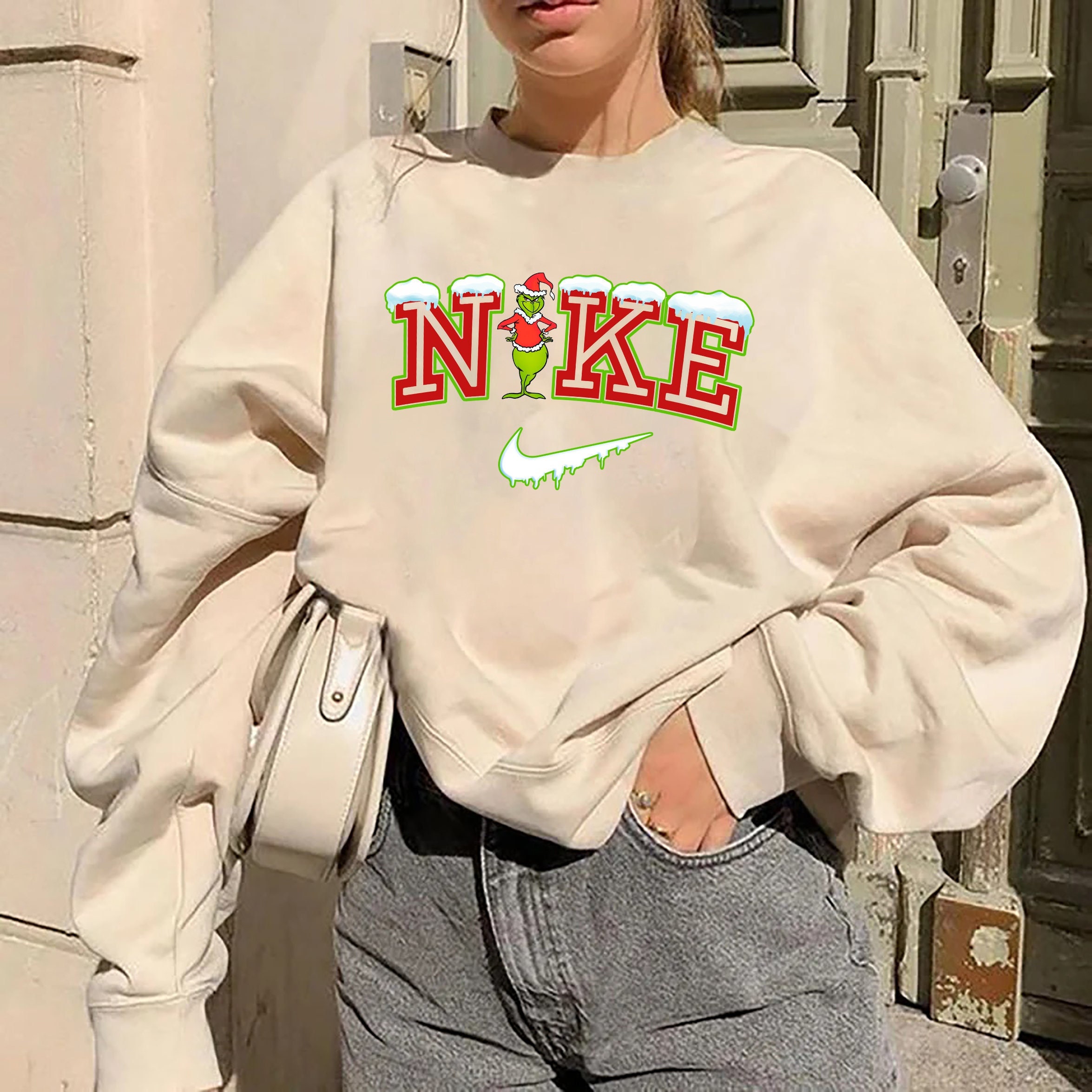 Grinch Christmas Snow Sweatshirt Vintage Nike Grinch Christmas Snow Sweatshirt Vintage Nike