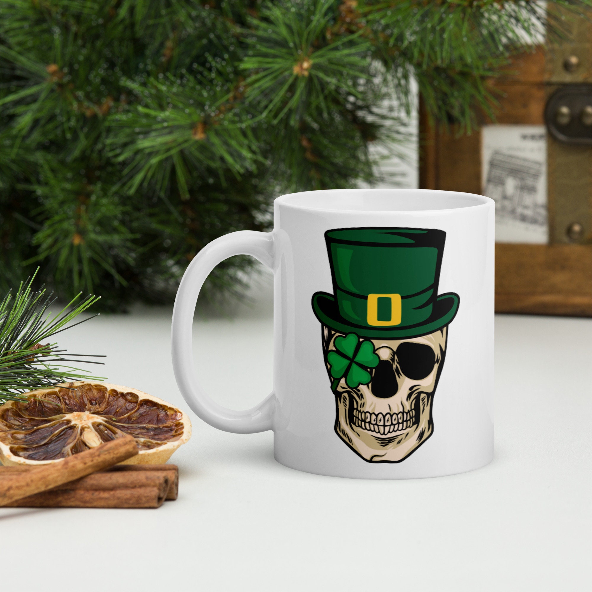 Happy St Patricks Day Skull Head Irish Shamrock Mug Happy St Patricks Day Skull Head Irish Shamrock Mug