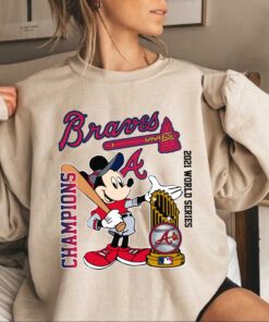 Atlanta Braves World Series 2021 Champions Sweatshirt Mickey Mouse Football Shirt Logo Vintage Jersey Hoodie