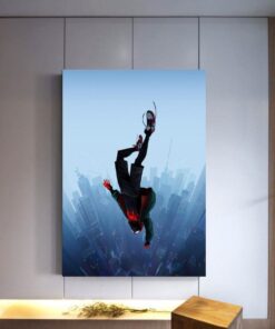 Miles Morales Spiderman jump Canvas Poster
