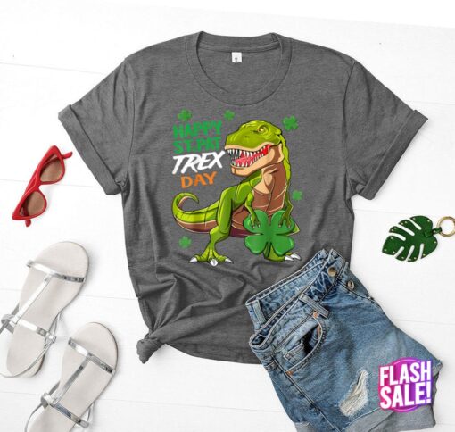 Happy St Pat TREX Day Dinosaur T Shirt