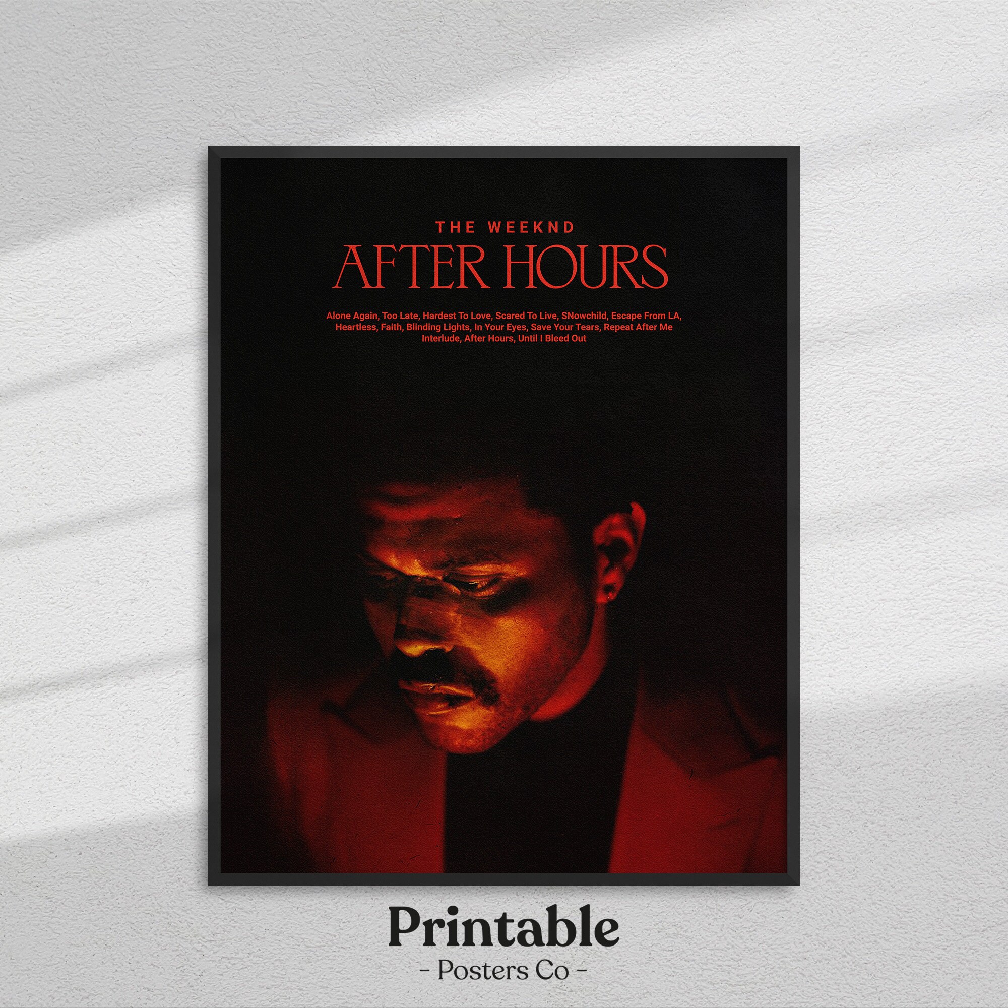The Weeknd After Hours Album Canvas Poster Print The Weeknd After Hours Album Canvas Poster Print