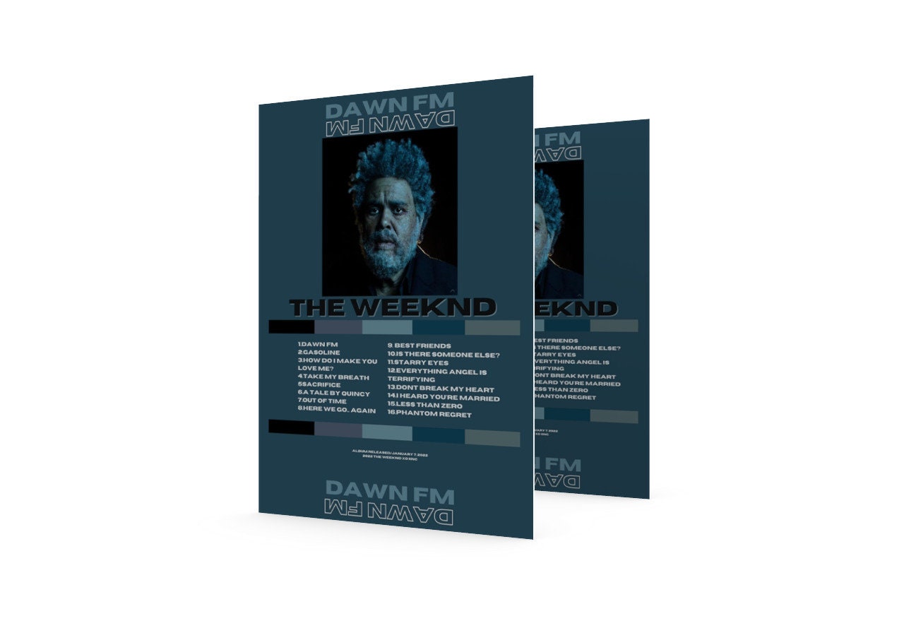Dawn FM-The Weeknd Track-list Album Canvas Poster Dawn FM-The Weeknd Track-list Album Canvas Poster