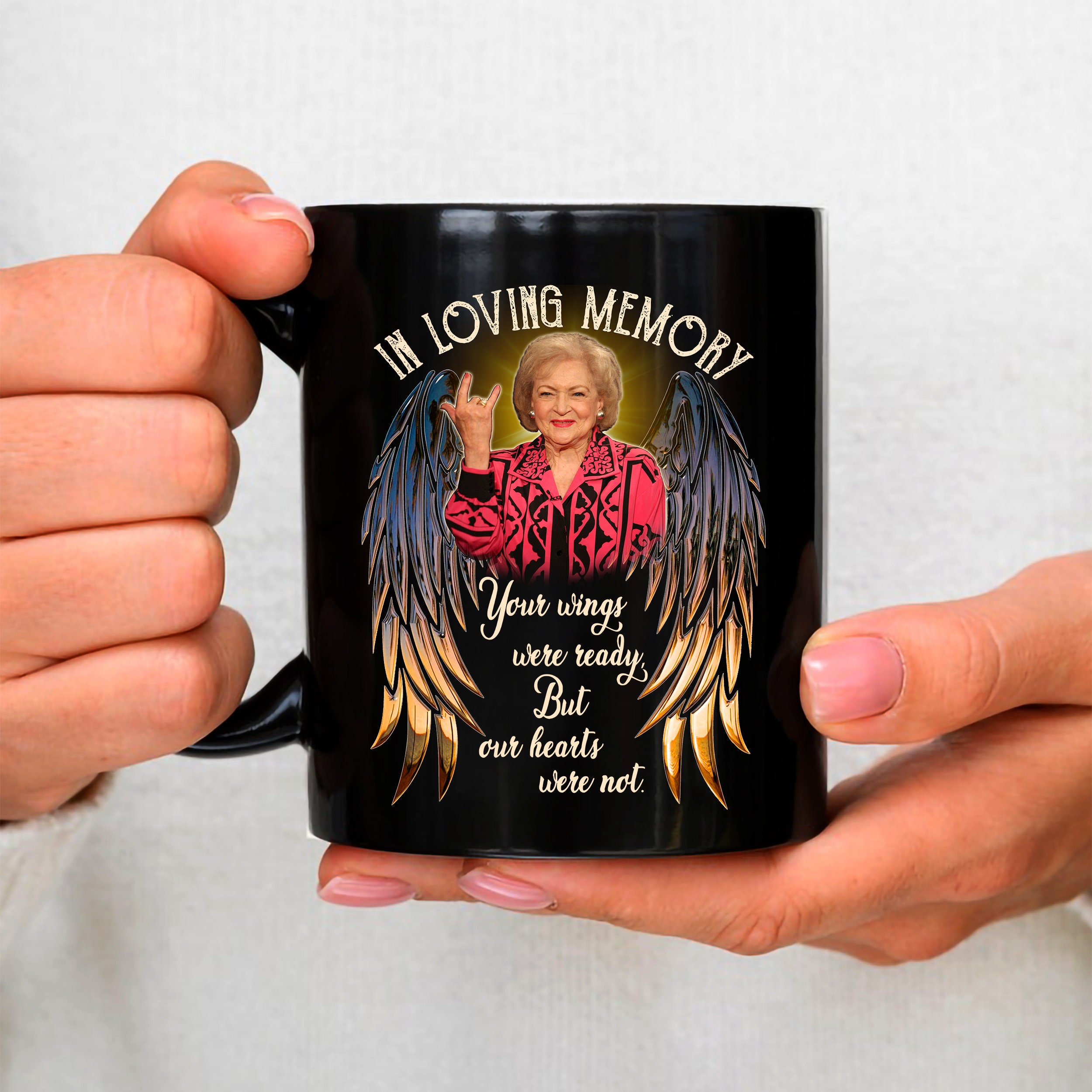 In Loving Memory Betty White Black Mug In Loving Memory Betty White Black Mug
