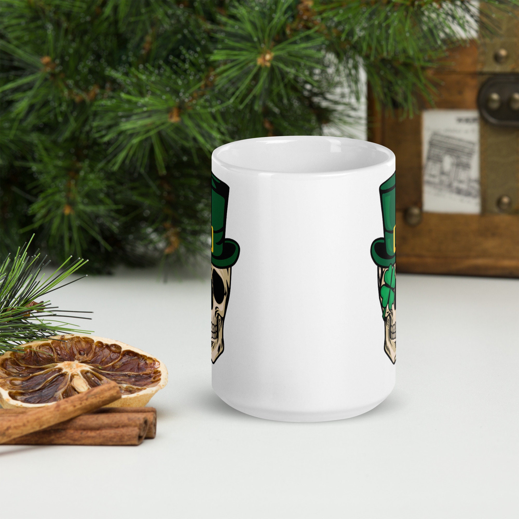 Happy St Patricks Day Skull Head Irish Shamrock Mug Happy St Patricks Day Skull Head Irish Shamrock Mug