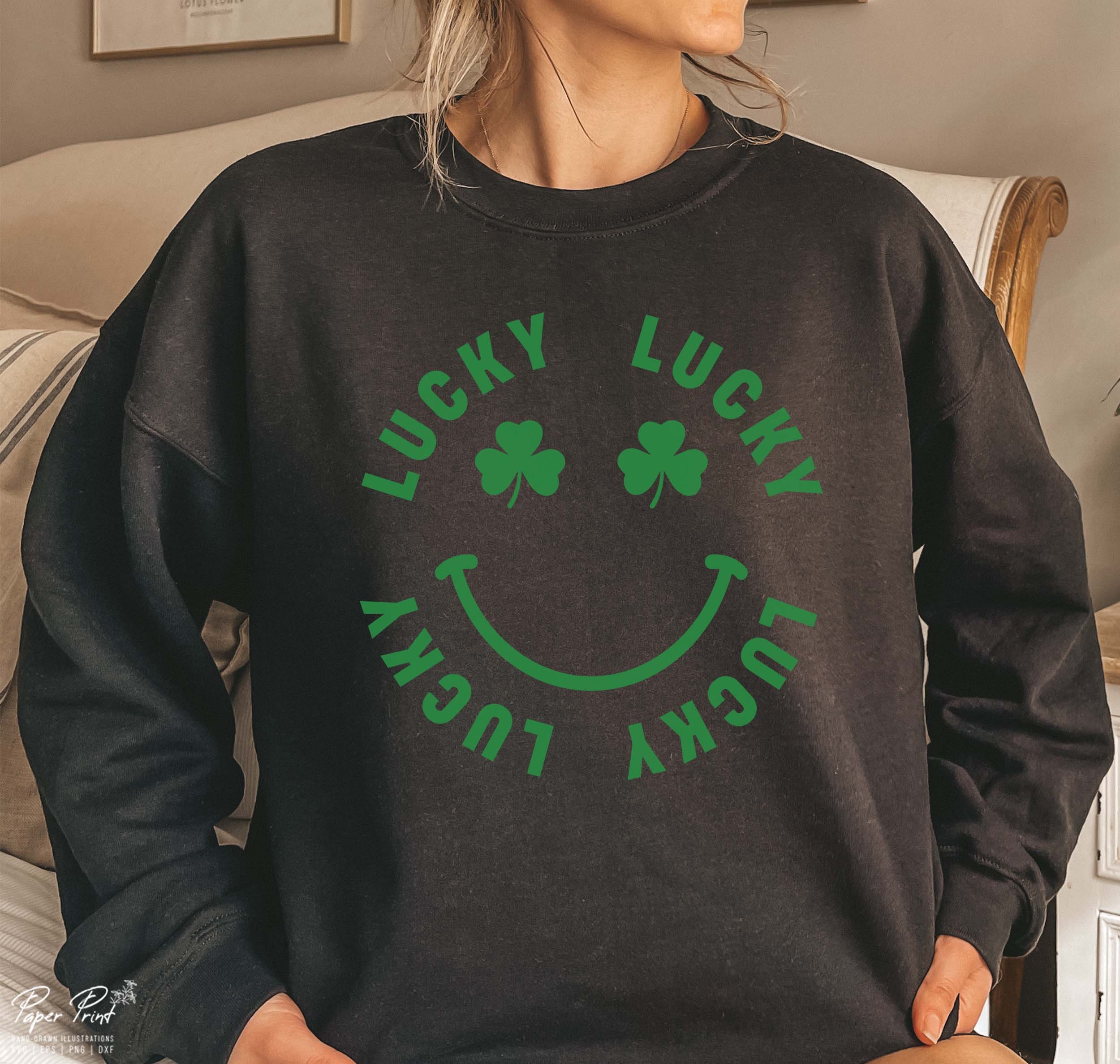 St. Patrick's Day Lucky Smiley Face Sweatshirt St. Patrick's Day Lucky Smiley Face Sweatshirt