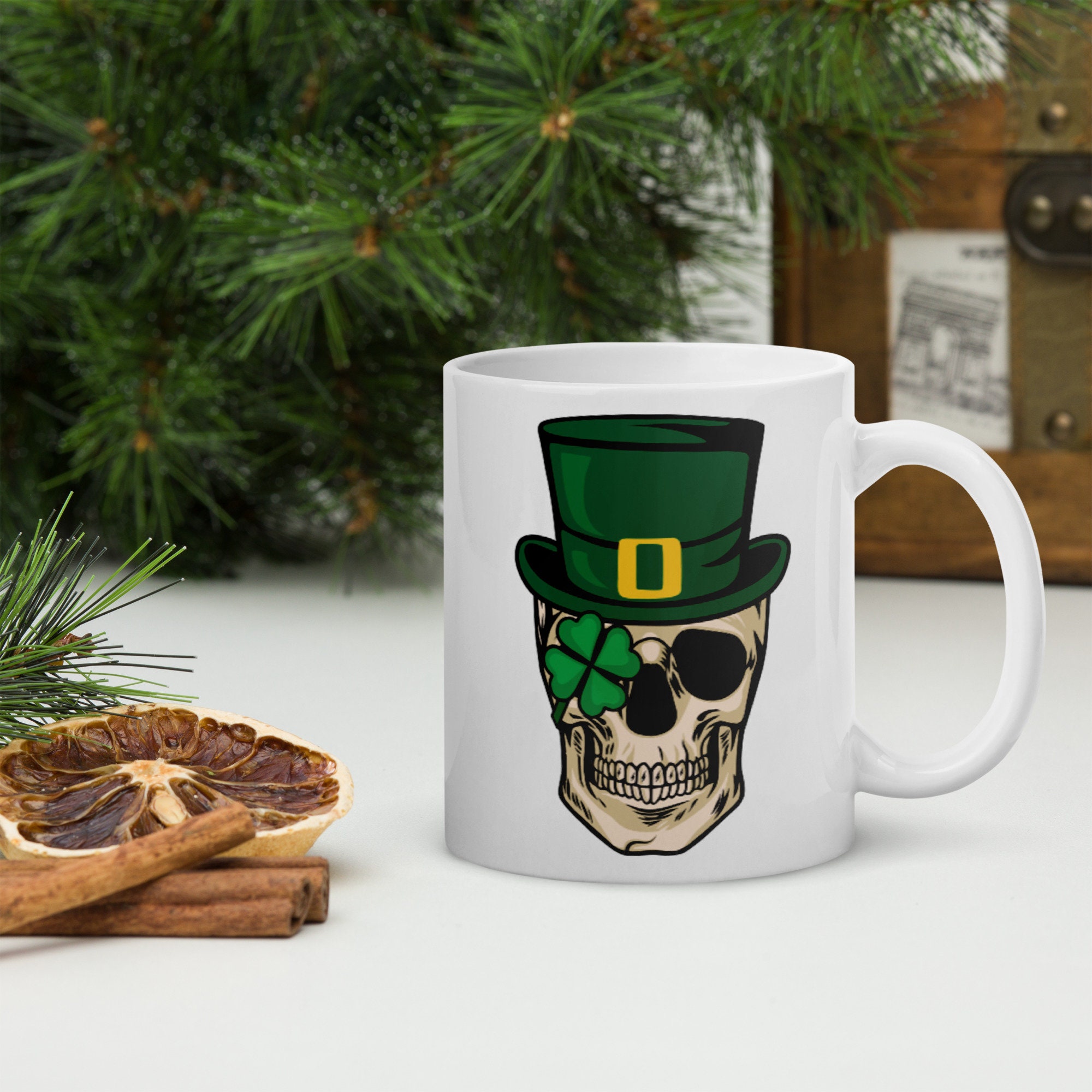 Happy St Patricks Day Skull Head Irish Shamrock Mug Happy St Patricks Day Skull Head Irish Shamrock Mug