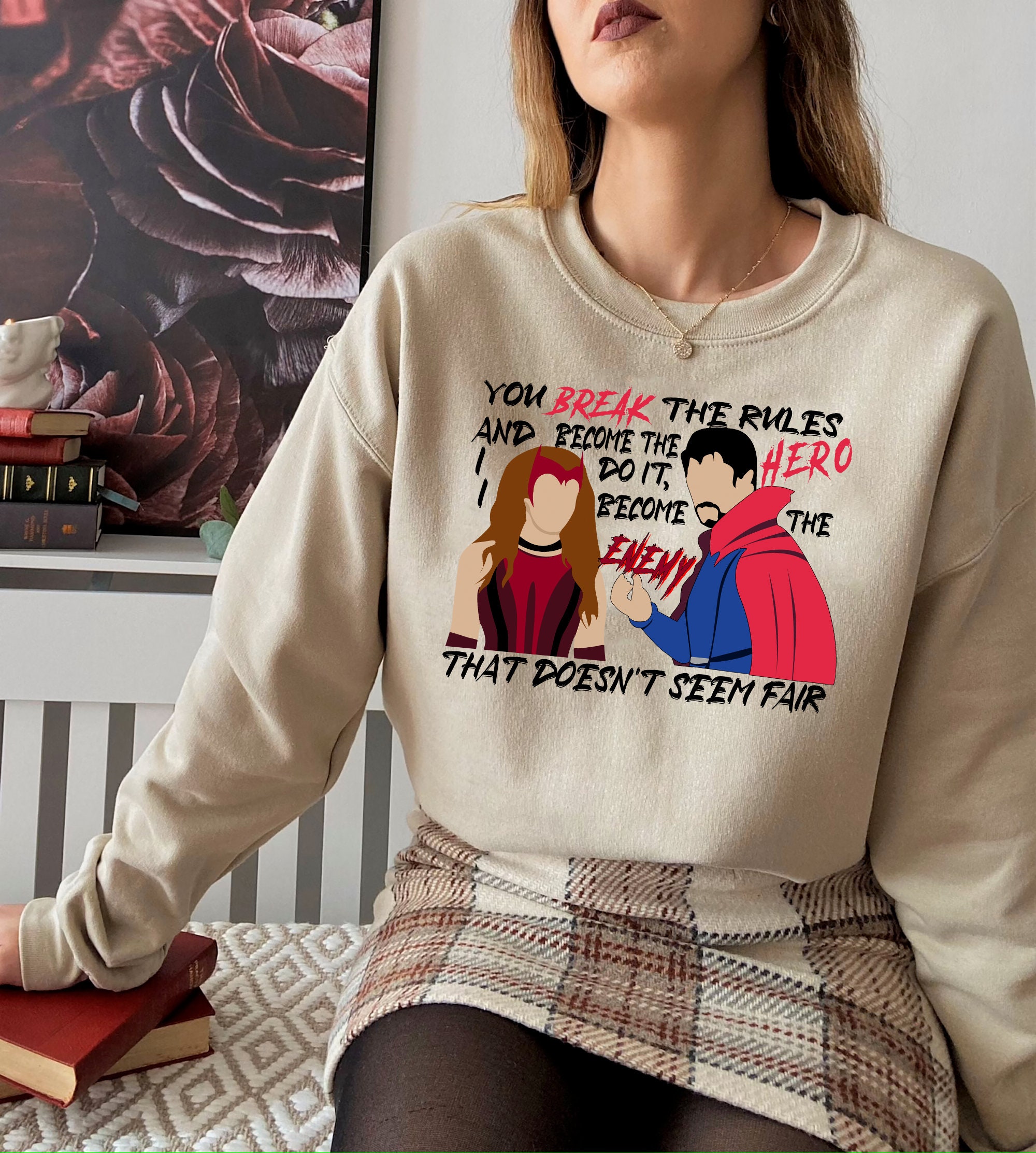 Scarlet Witch Maximoff 1989 Dr Strange 2 Sweatshirt Scarlet Witch Maximoff 1989 Dr Strange 2 Sweatshirt