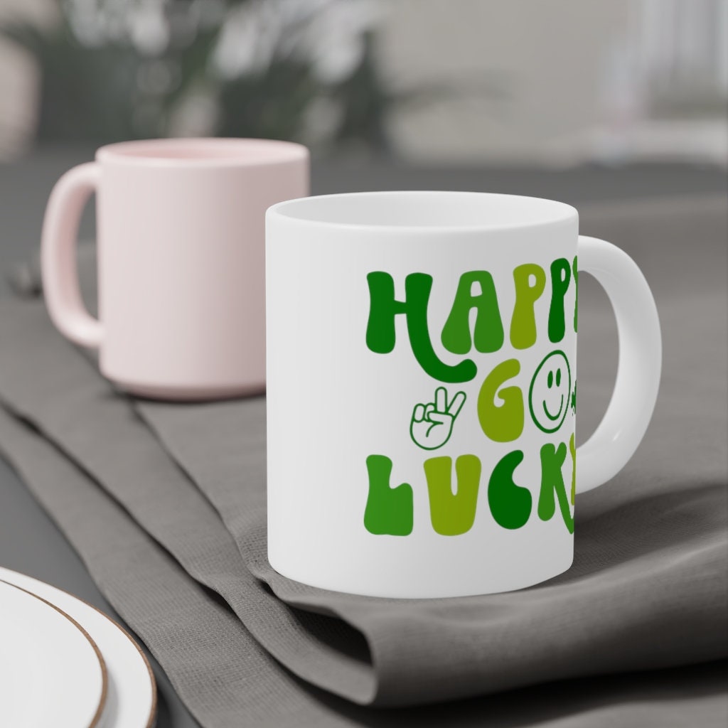 St. Patrick's Day Happy Go Lucky Ceramic Mugs St. Patrick's Day Happy Go Lucky Ceramic Mugs