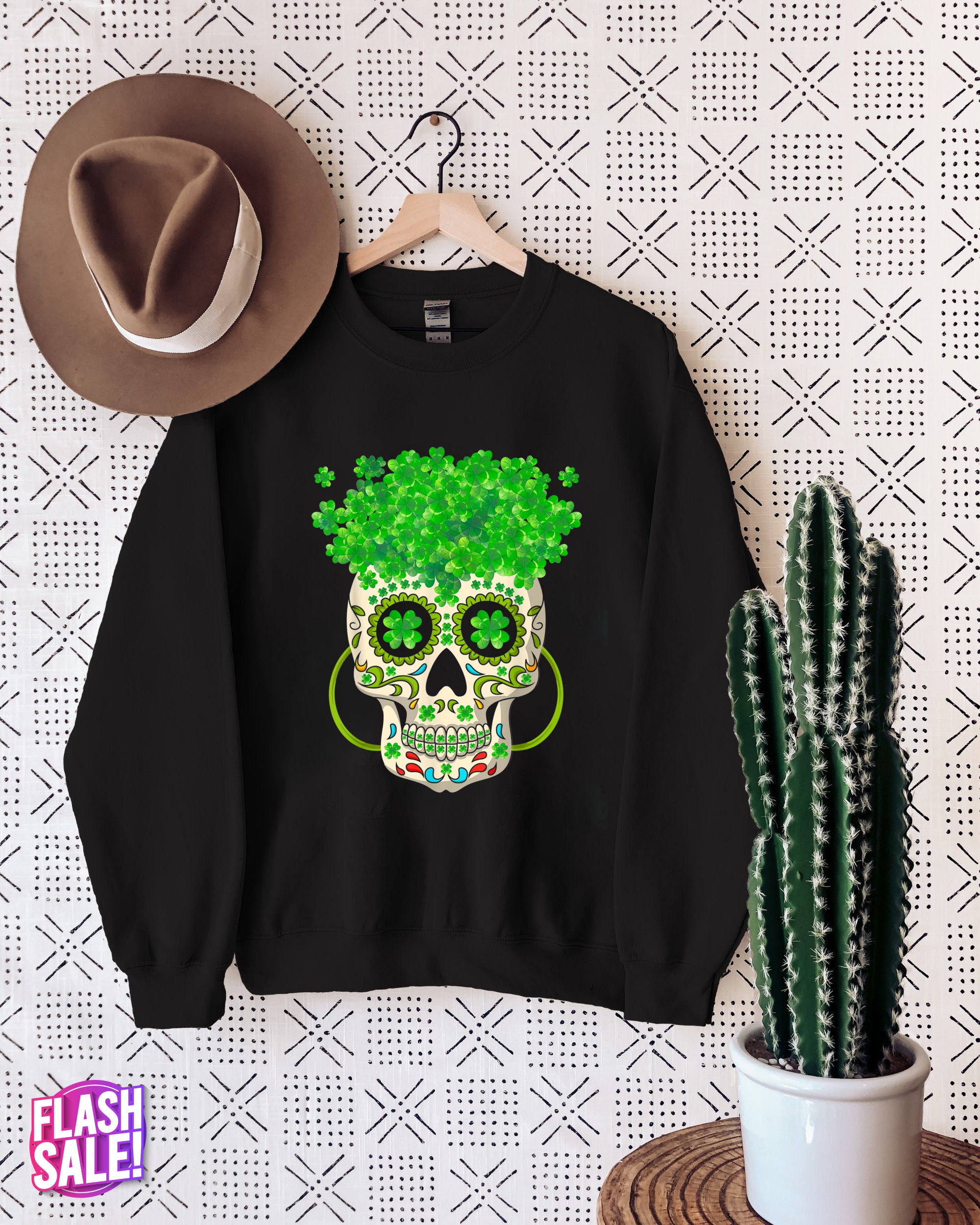 Irish Sugar Skull Woman Shamrock Leprechaun T-Shirt Irish Sugar Skull Woman Shamrock Leprechaun T-Shirt