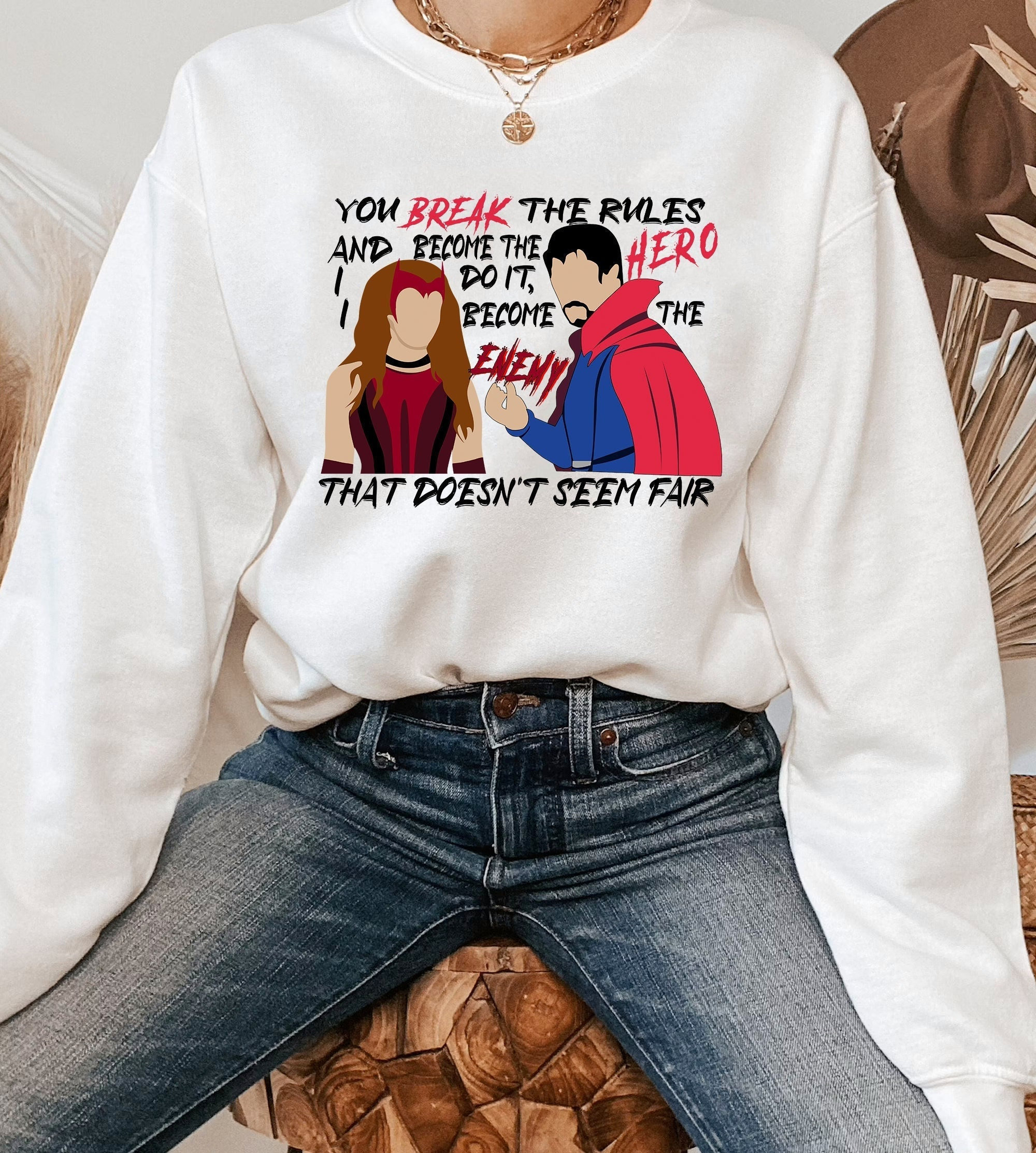 Scarlet Witch Maximoff 1989 Dr Strange 2 Sweatshirt Scarlet Witch Maximoff 1989 Dr Strange 2 Sweatshirt
