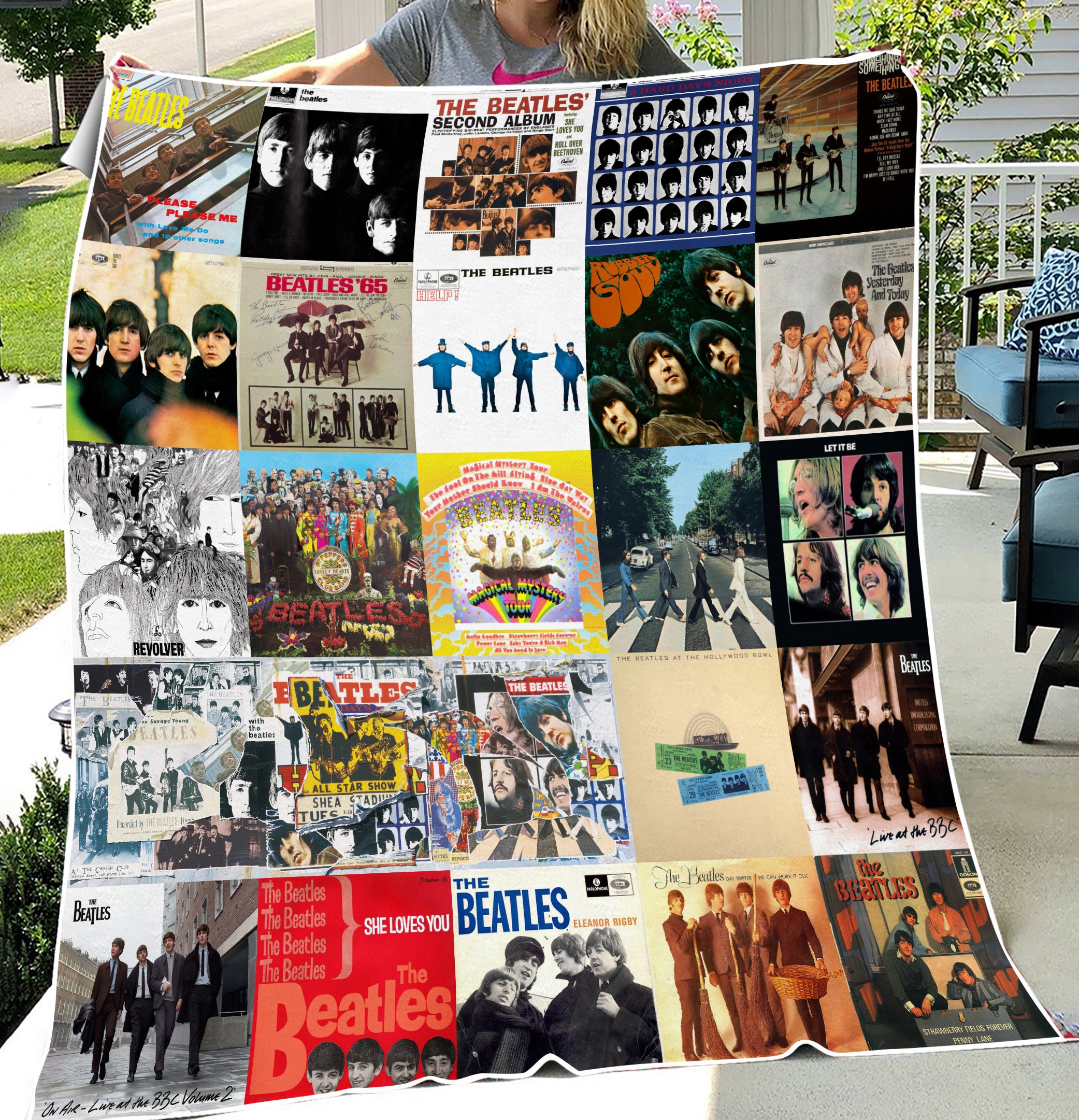 The Beatles Album Music Rock Band Fleece Blanket The Beatles Album Music Rock Band Fleece Blanket