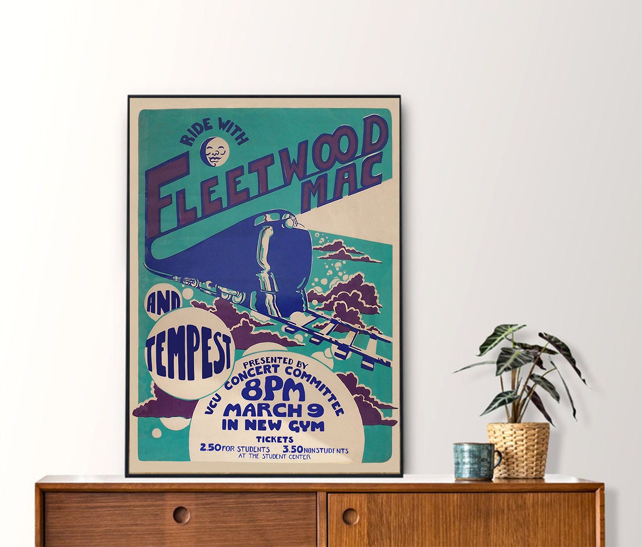 Vintage Fleetwood Mac In Concert Music Poster Vintage Fleetwood Mac In Concert Music Poster