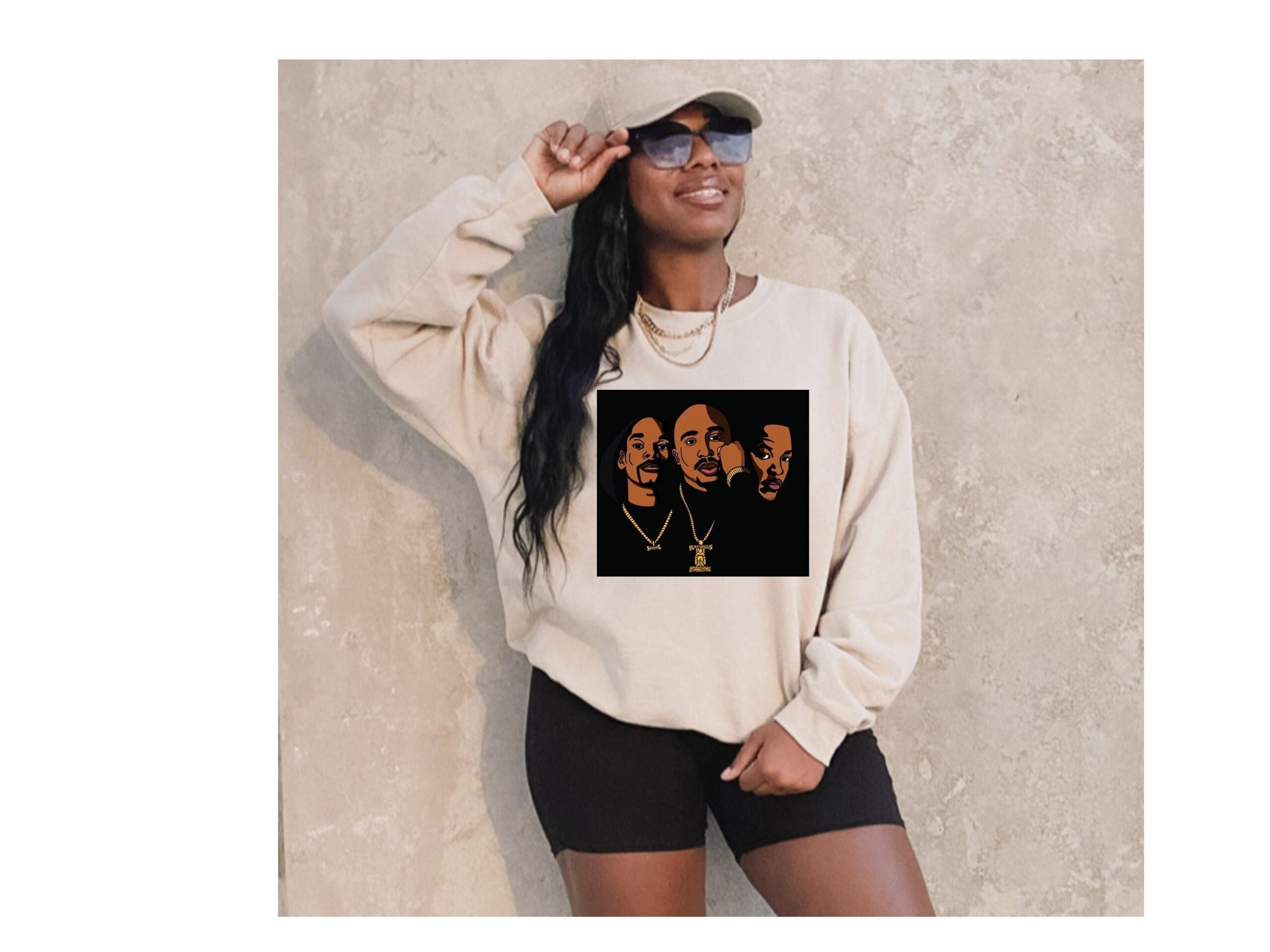 West Coast Tupac Snoop Dogg Sweatshirt Death Row Records West Coast Tupac Snoop Dogg Sweatshirt Death Row Records