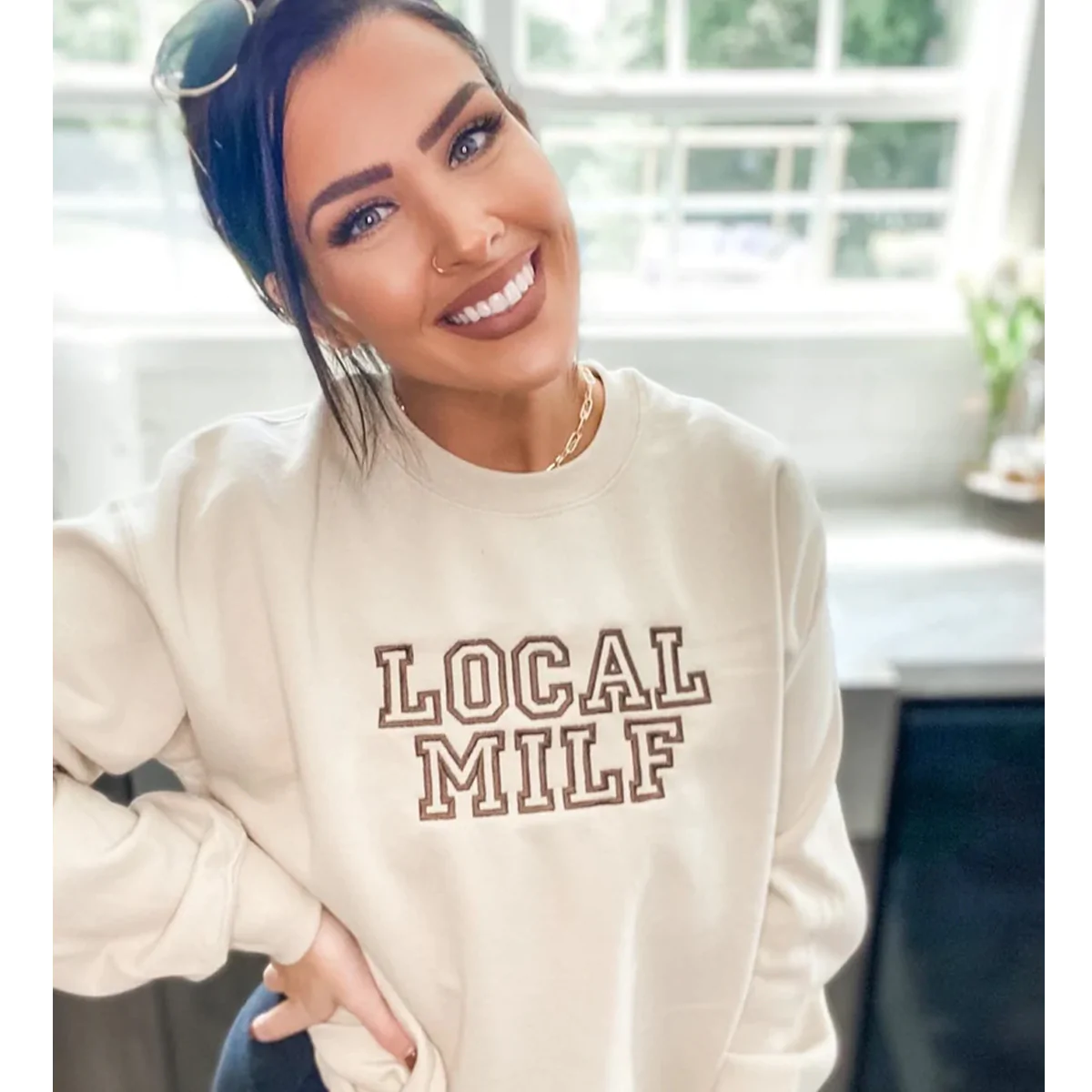 Local Milf Mama Embroidered Sweatshirt Cute Gift For Mom Local Milf Mama Embroidered Sweatshirt Cute Gift For Mom