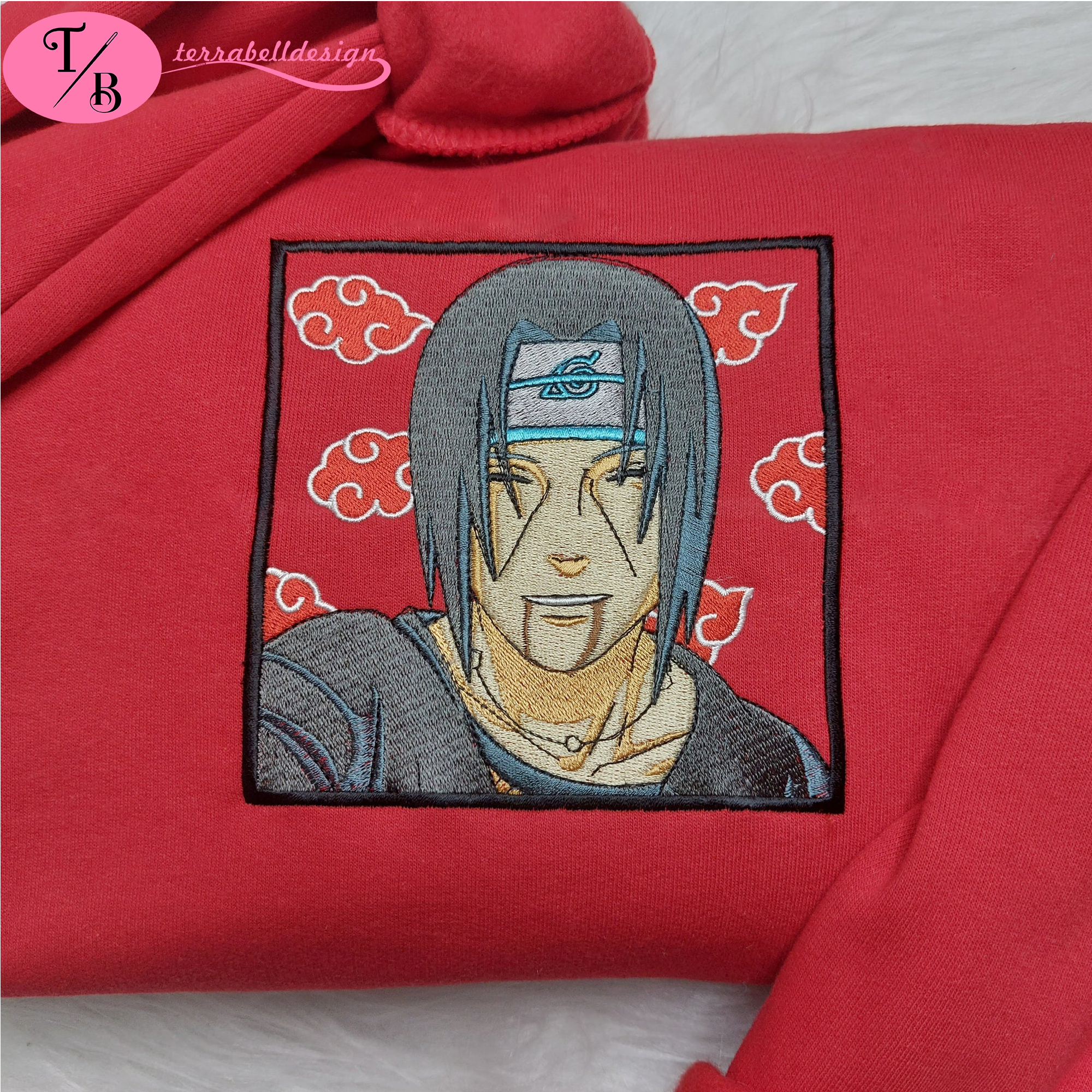 Uchiha Itachi Embroidered Sweatshirt Naruto Anime Uchiha Itachi Embroidered Sweatshirt Naruto Anime