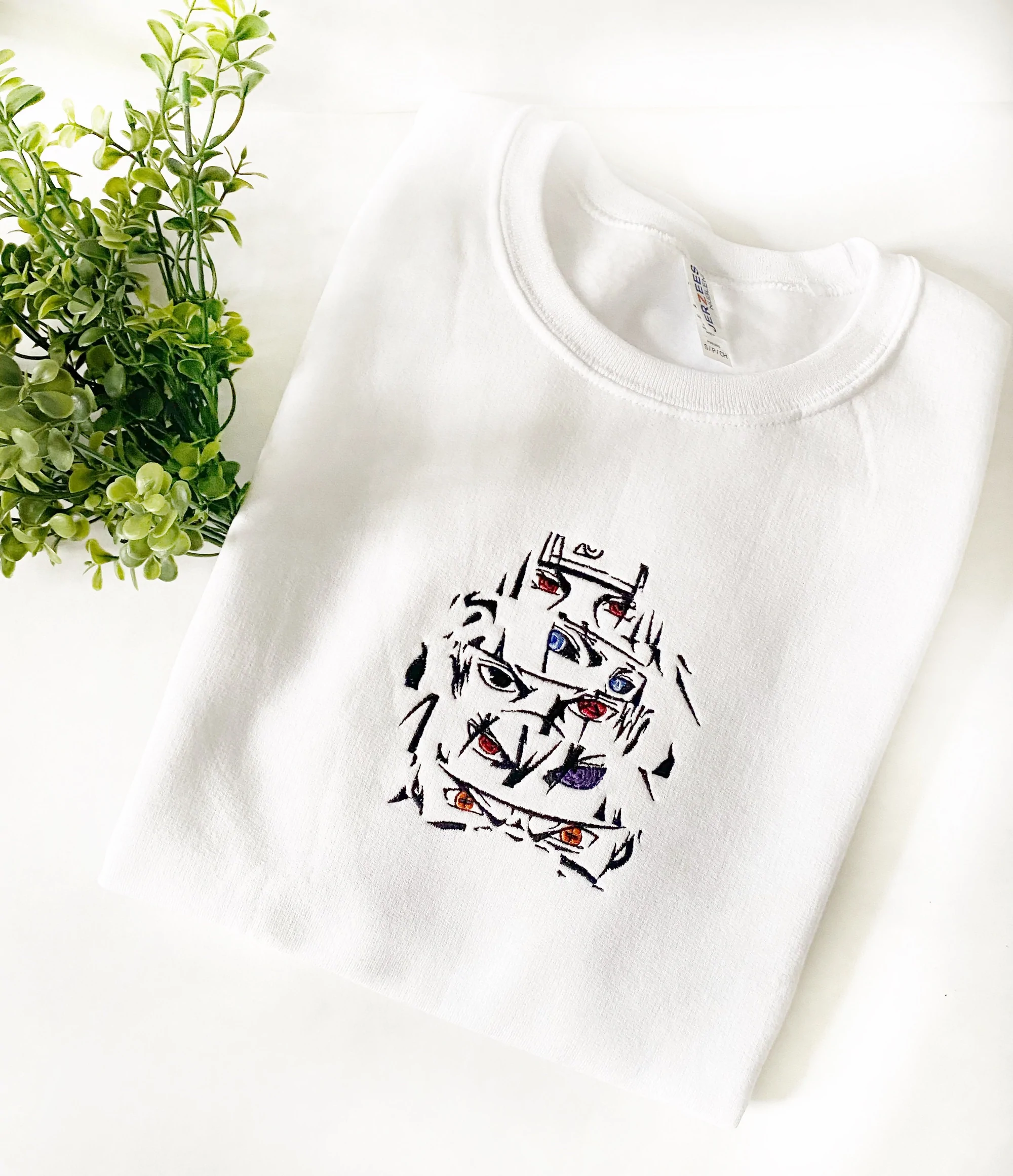 Handmade Naruto Anime Embroidered Crewneck Sweatshirt Handmade Naruto Anime Embroidered Crewneck Sweatshirt