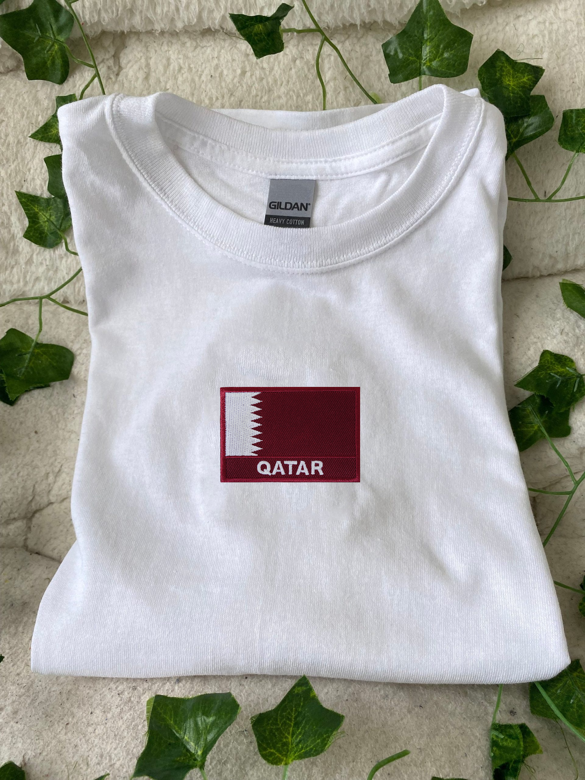 Qatar Flag Middle East Doha Arab Embroidered Shirt Qatar Flag Middle East Doha Arab Embroidered Shirt
