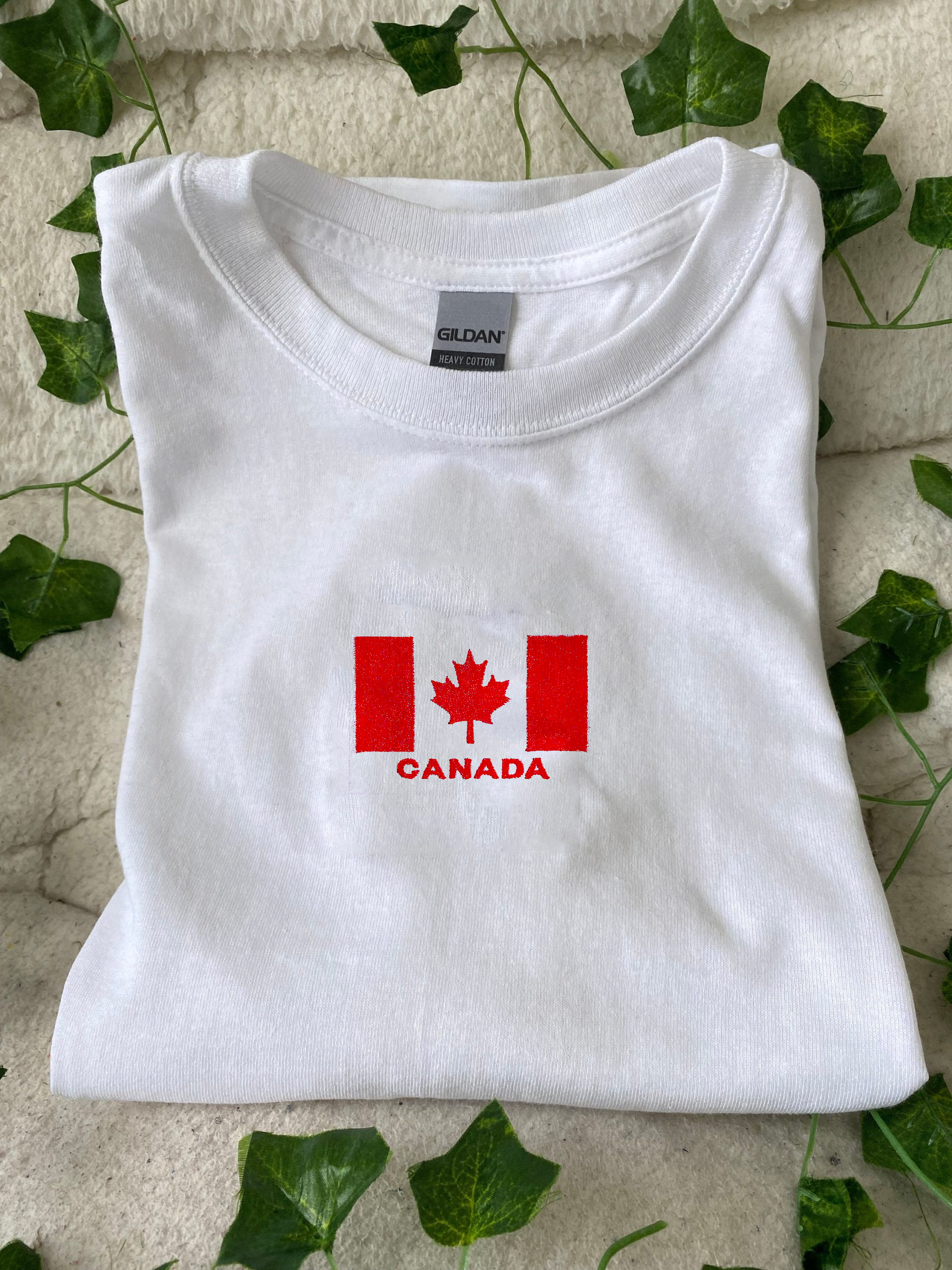 Canada Flag Embroidered Canadian T-Shirt Gift For Friend Canada Flag Embroidered Canadian T-Shirt Gift For Friend