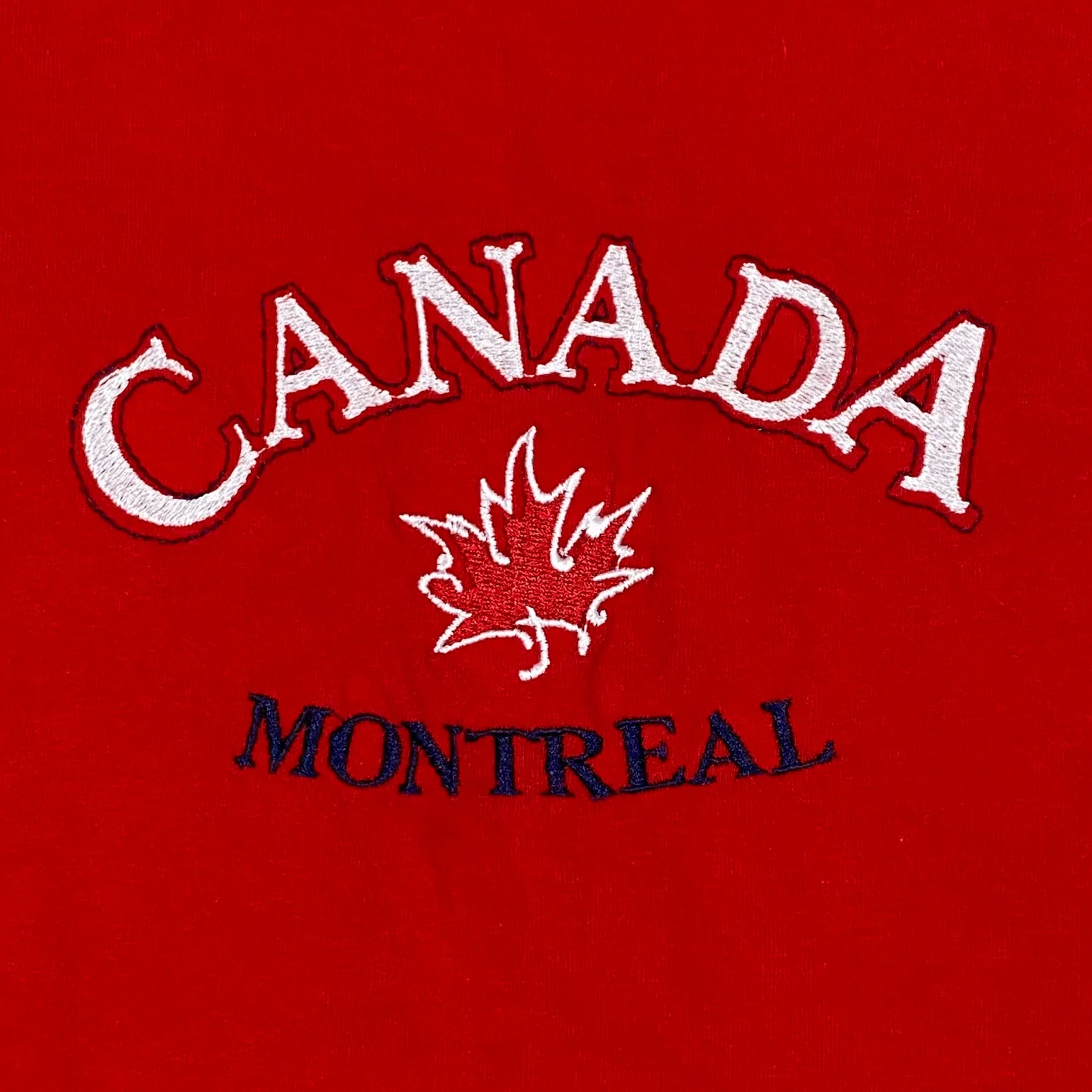 Canada “Montreal” Maple Leaf Embroidered Souvenir T-Shirt Canada “Montreal” Maple Leaf Embroidered Souvenir T-Shirt