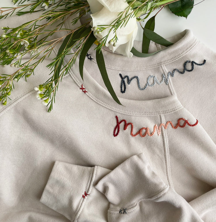 Mama Embroidered Crewneck Sweatshirt Mom Gift 2023 Mama Embroidered Crewneck Sweatshirt Mom Gift 2023