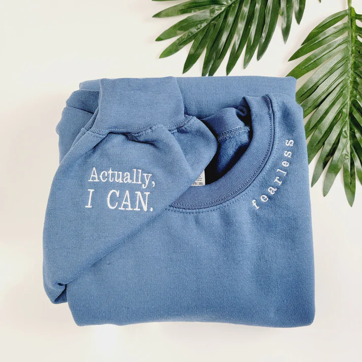 Fearless Embroidered Sweatshirt Handmade Christmas Gift Fearless Embroidered Sweatshirt Handmade Christmas Gift
