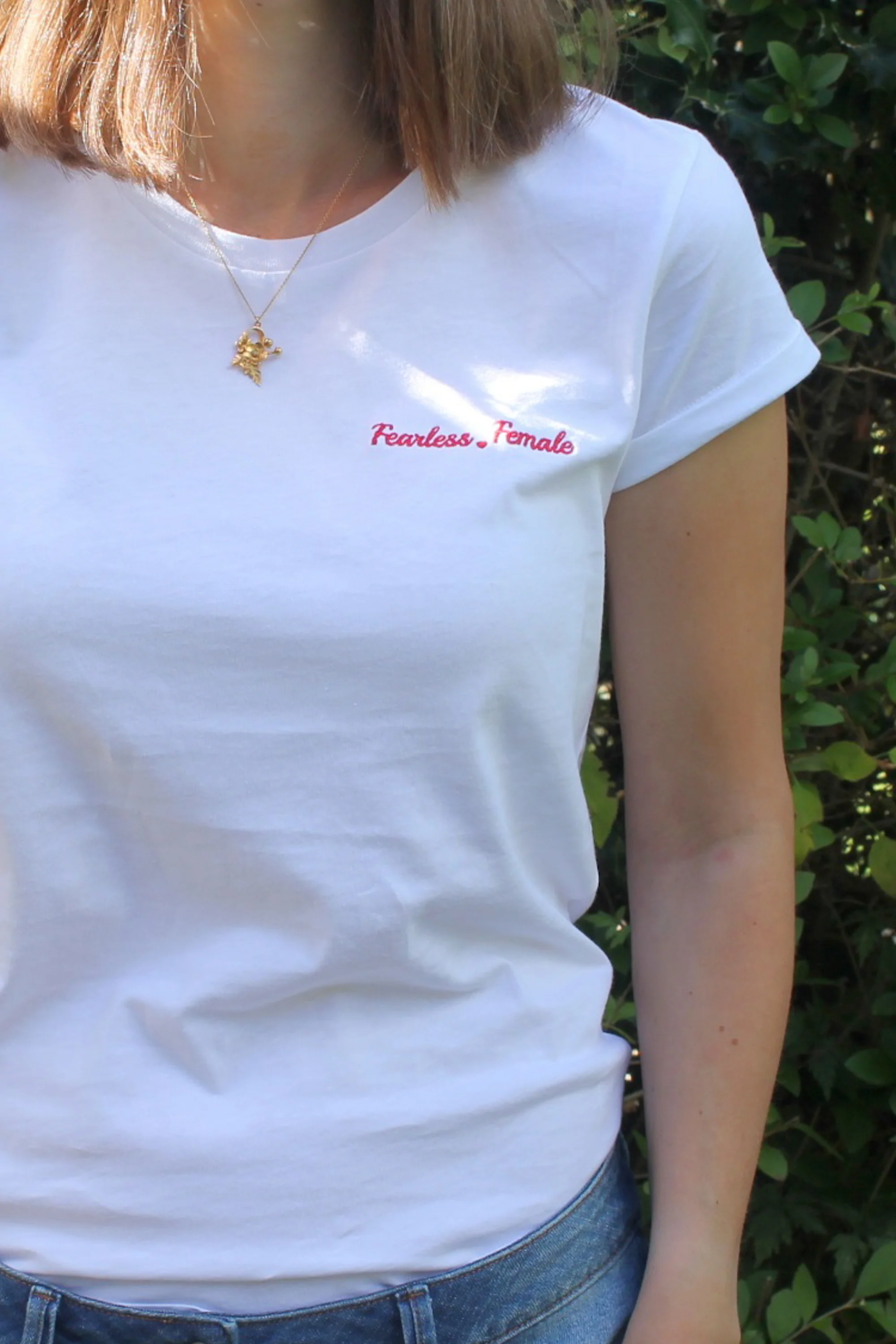 Fearless Female High Quality Embroidered T-Shirt Fearless Female High Quality Embroidered T-Shirt