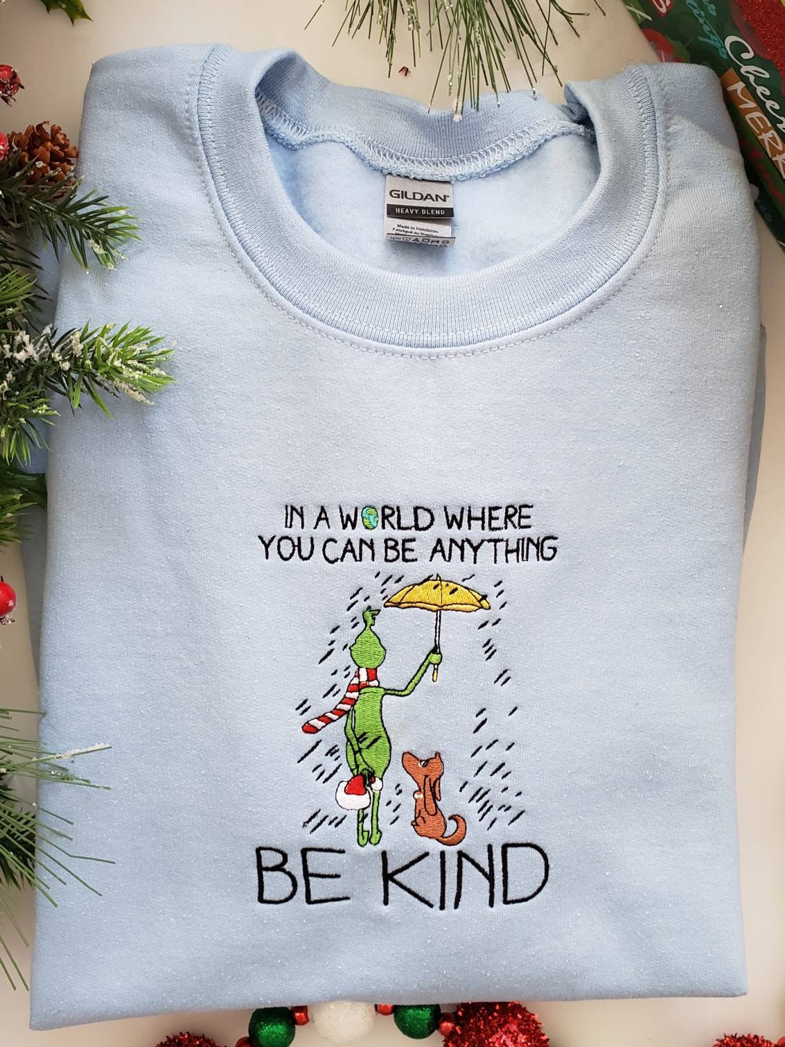 Be Kind Grinch Christmas Sweatshirt Crewneck Be Kind Grinch Christmas Sweatshirt Crewneck