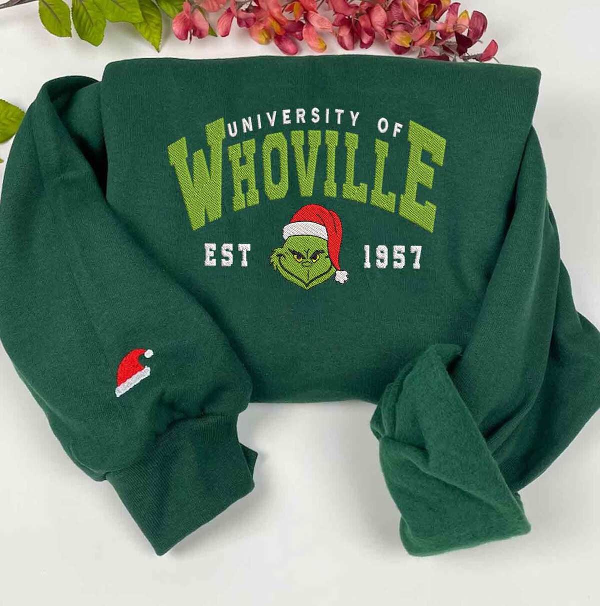 University Of Whoville Embroidered Christmas Sweatshirt University Of Whoville Embroidered Christmas Sweatshirt